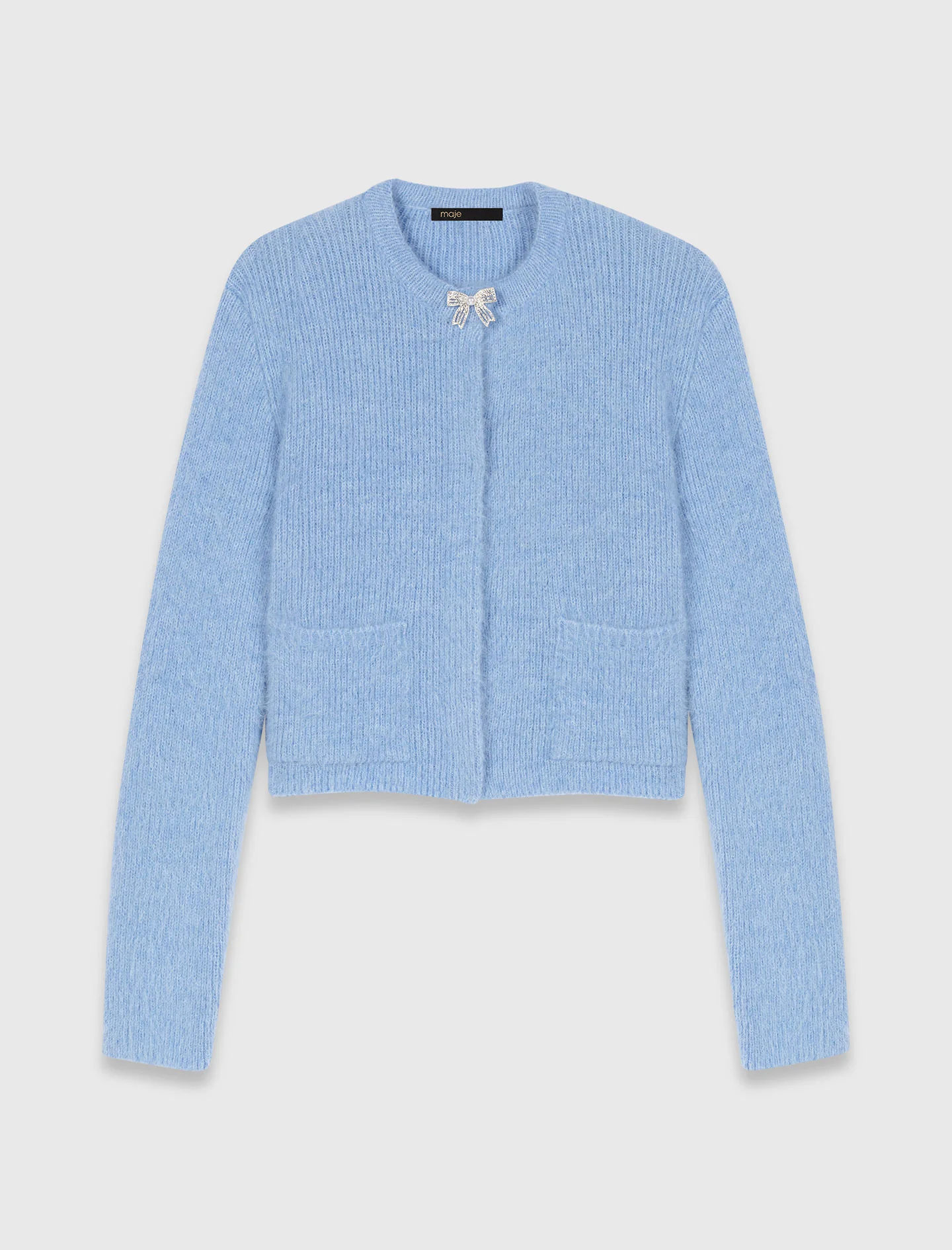 Jewelled Bow Cardigan Blue Sky - Image 7