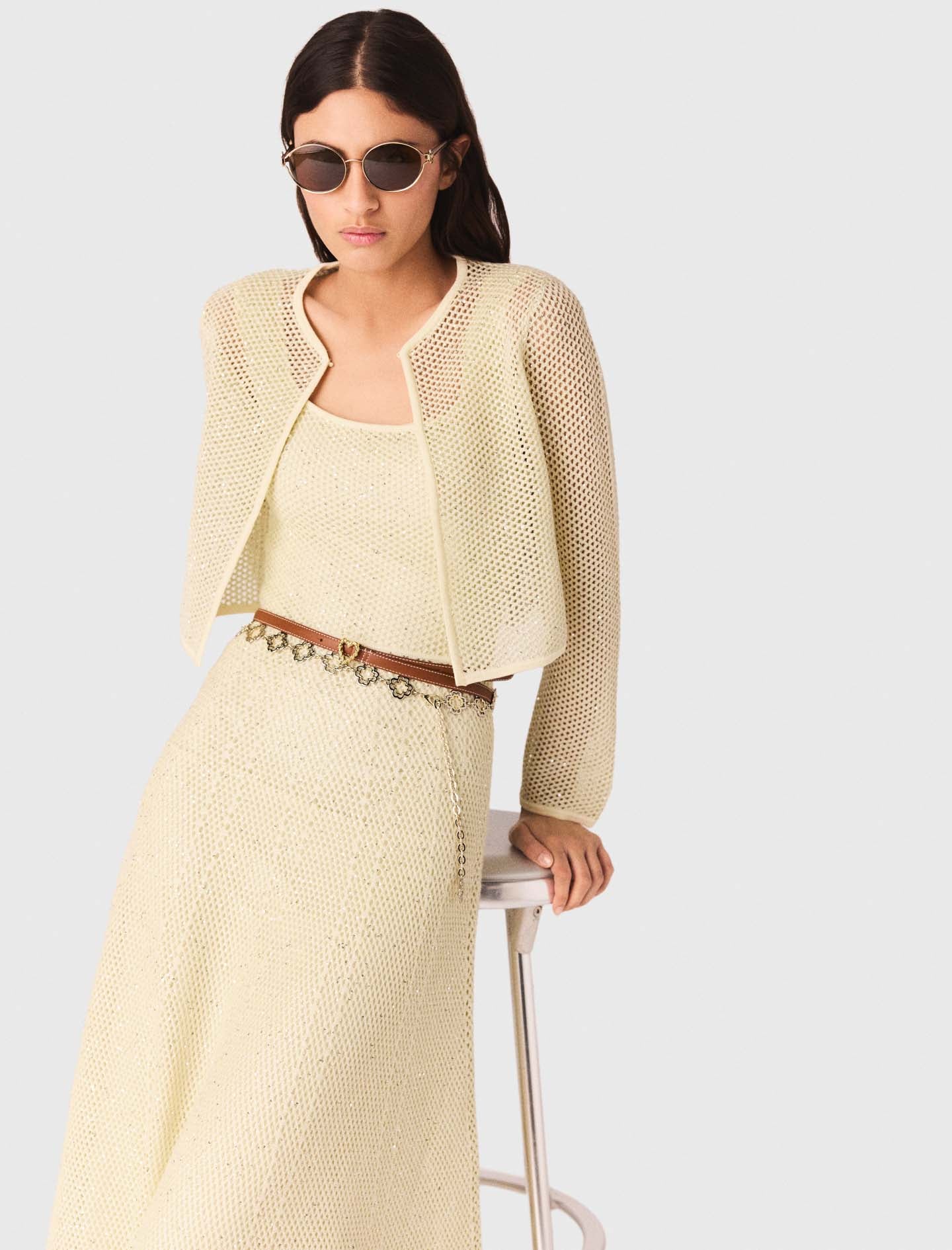 Rhinestone knit cardigan - Image 5