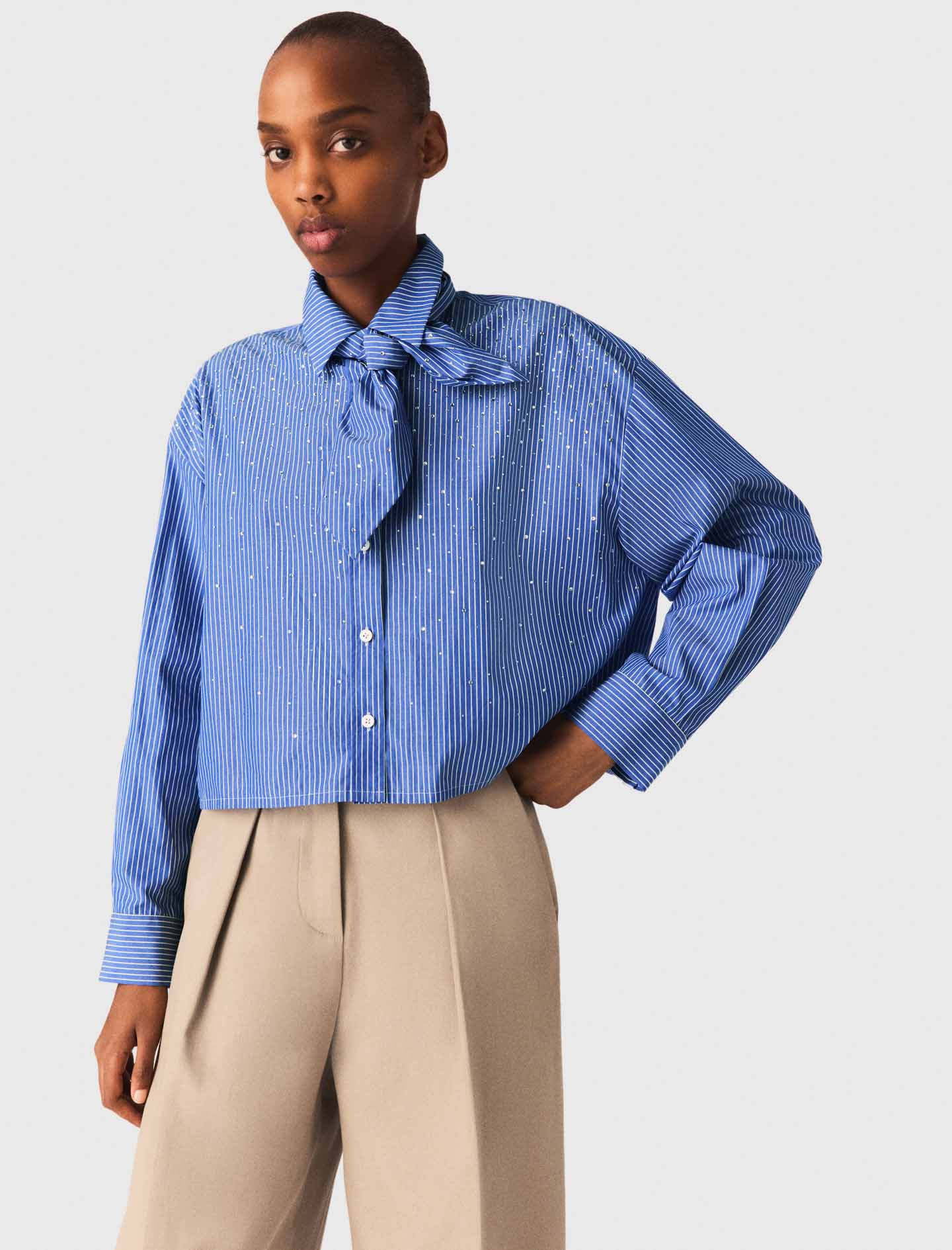 Shirt With Removable Handkerchief Blue - Image 4