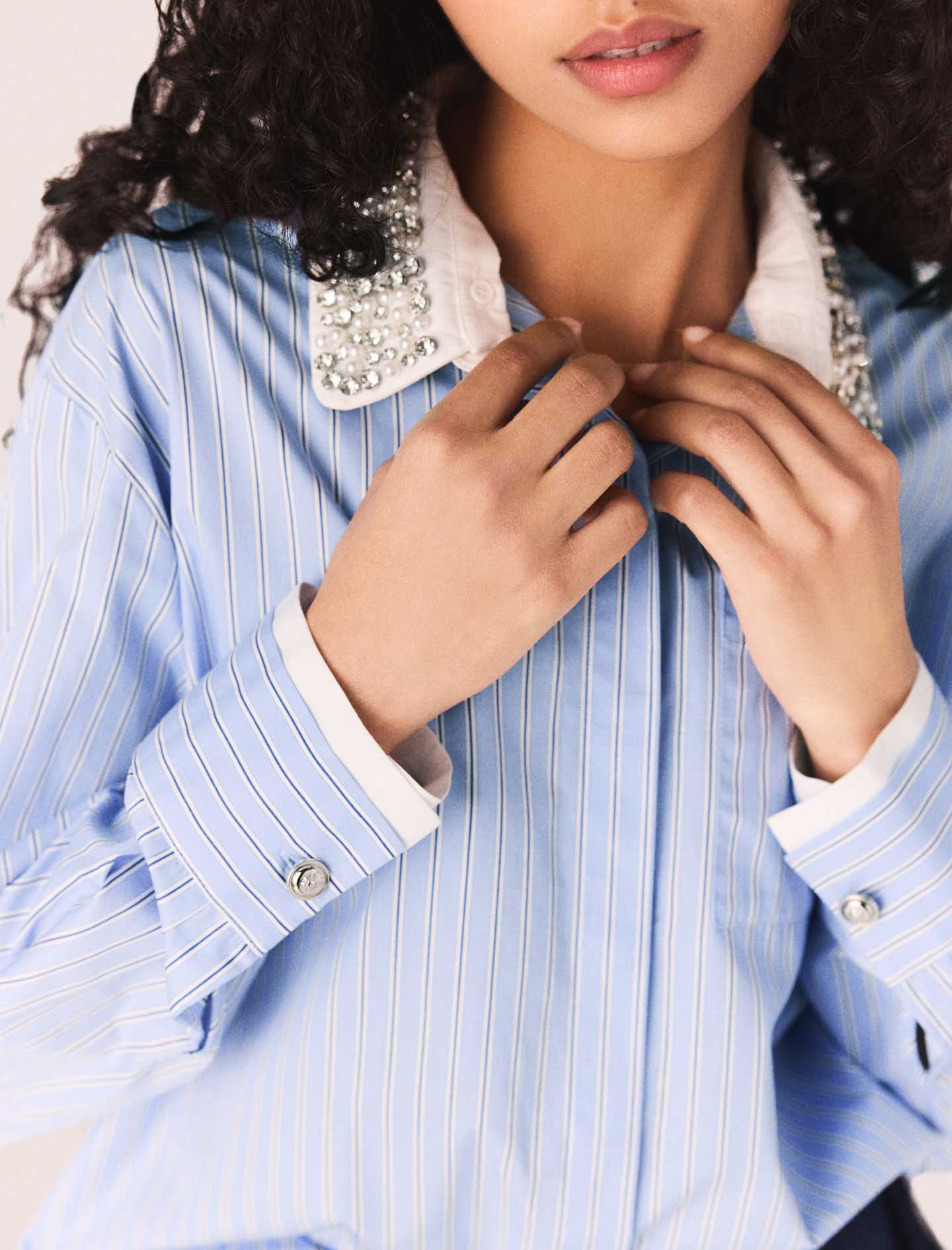 Shirt with removable jewel collar - Image 5