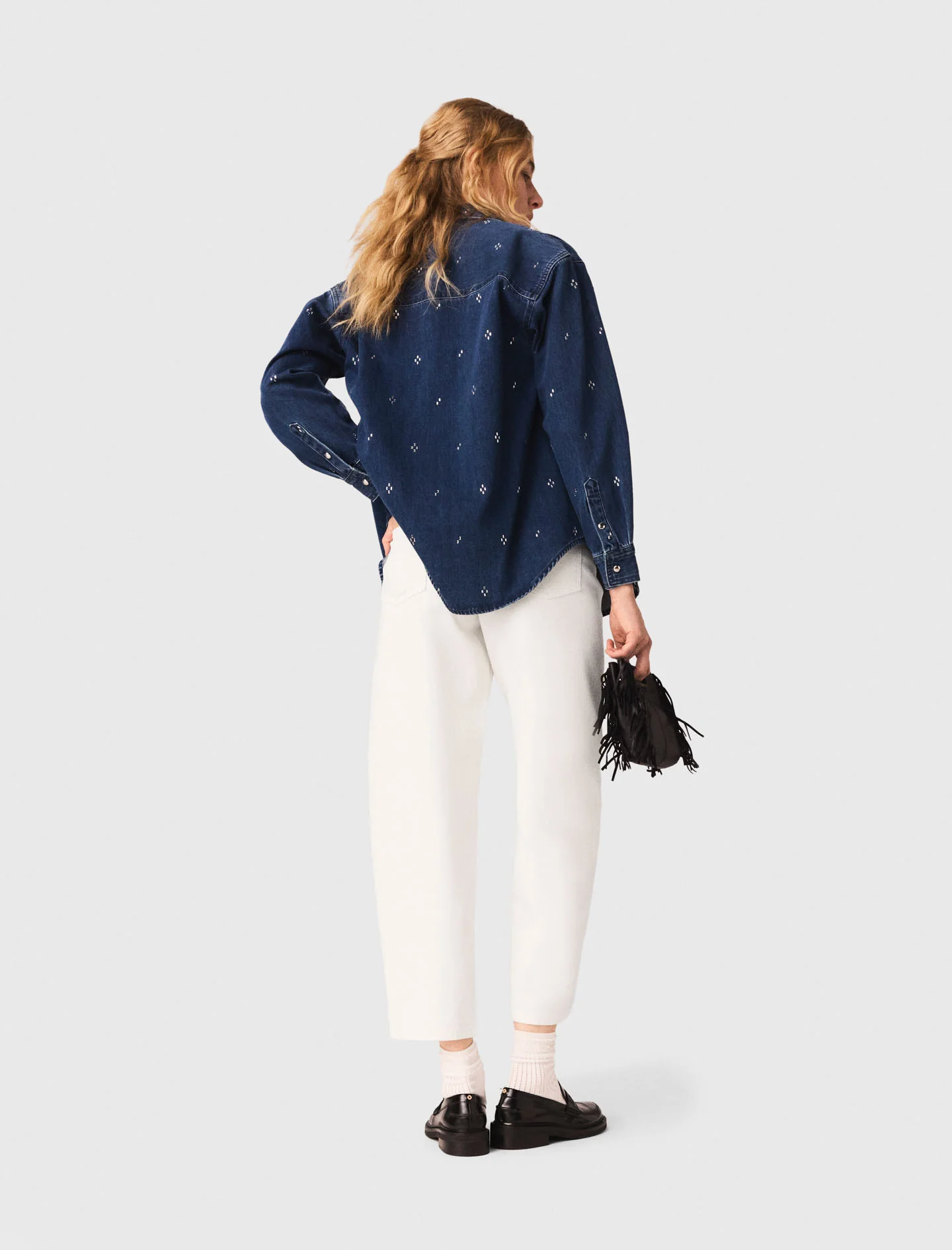 Rhinestone denim shirt - Image 5