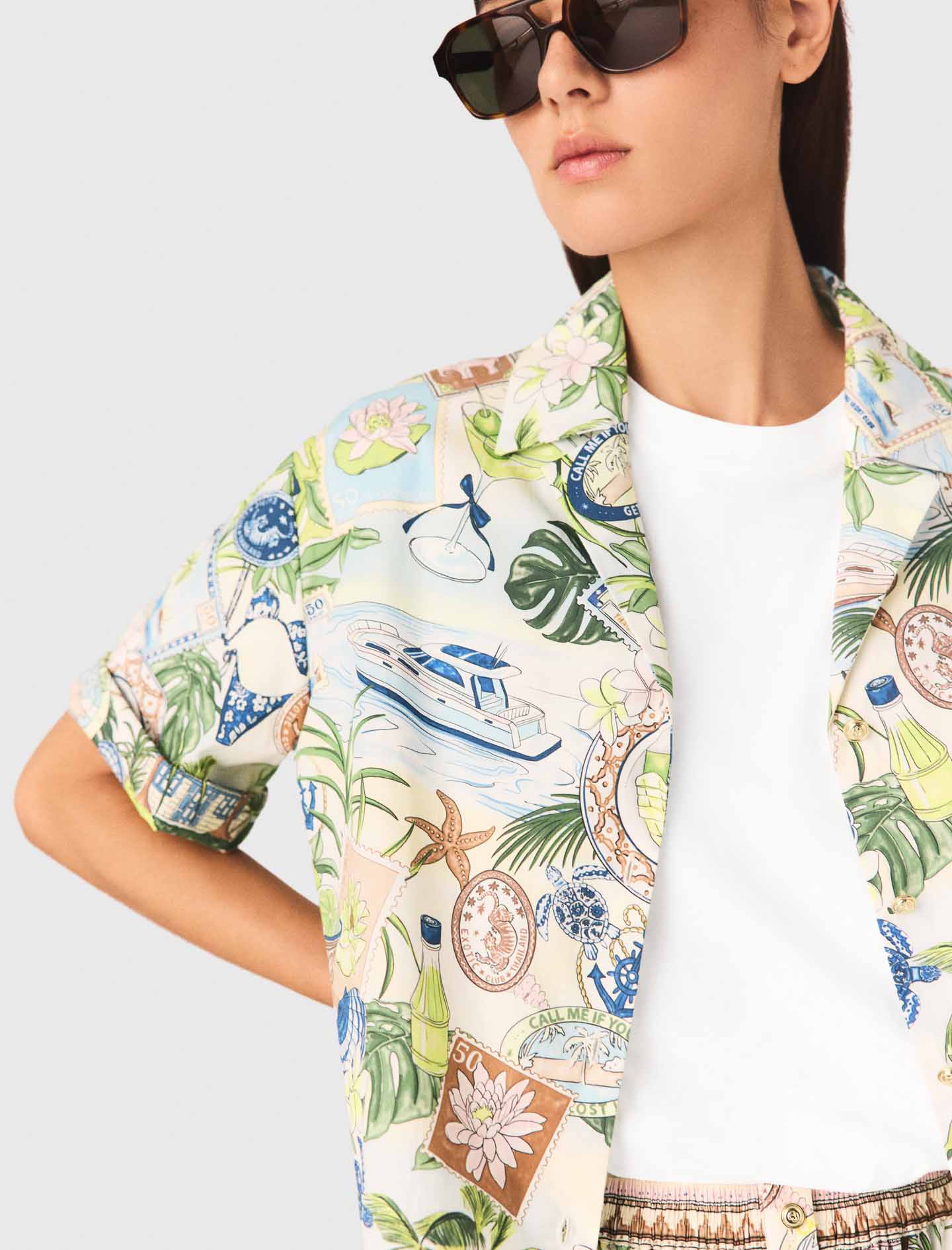 Patterned Cropped Shirt Postcard Print - Image 5