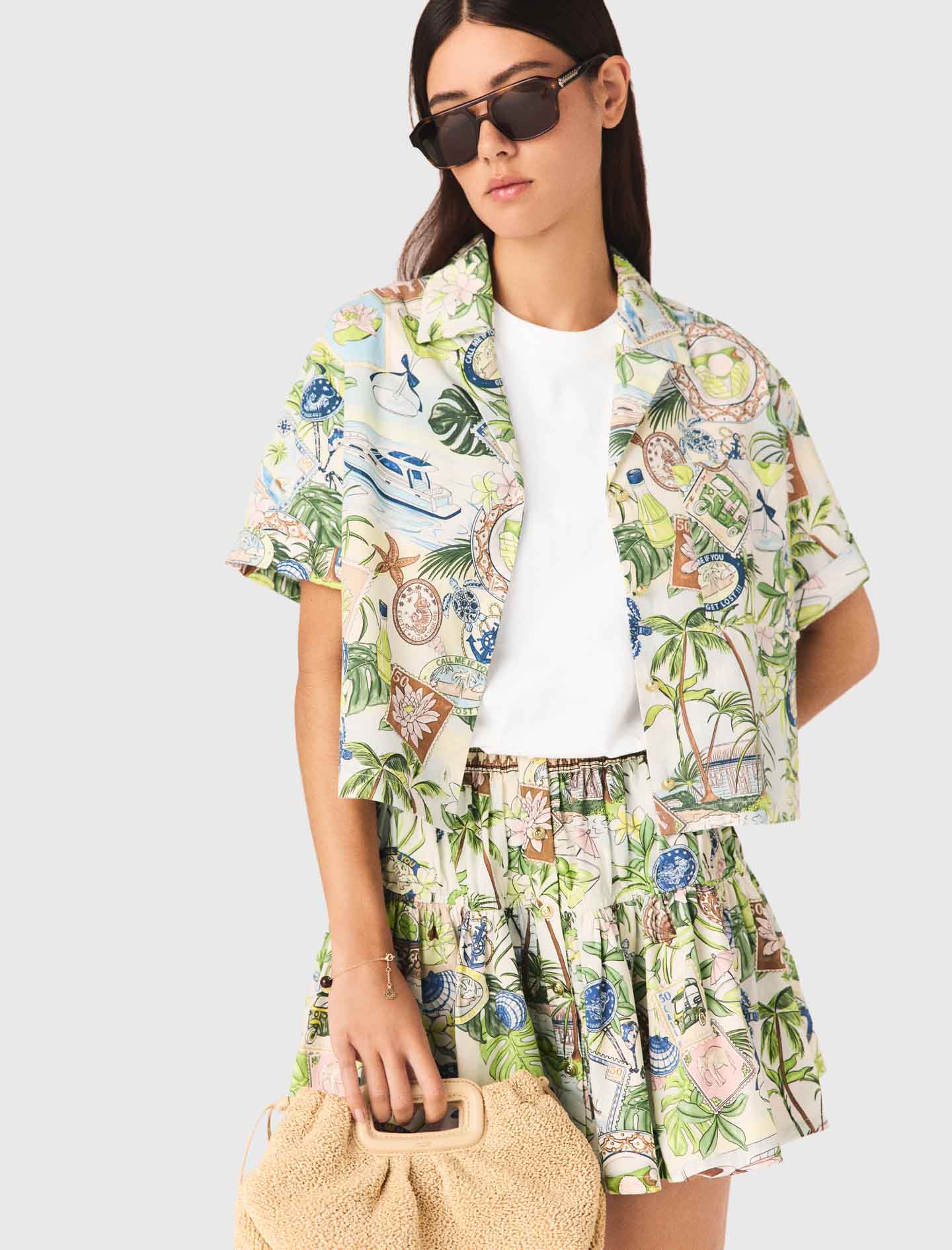 Patterned Cropped Shirt Postcard Print - Image 6
