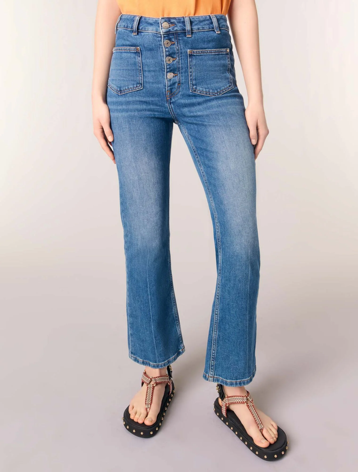 Denim jeans with pockets Blue - Image 7