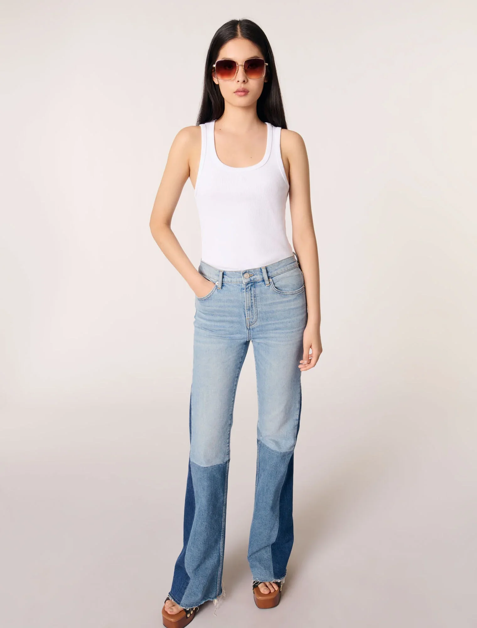 Tricolour patchwork jeans Blue Jean - Image 4