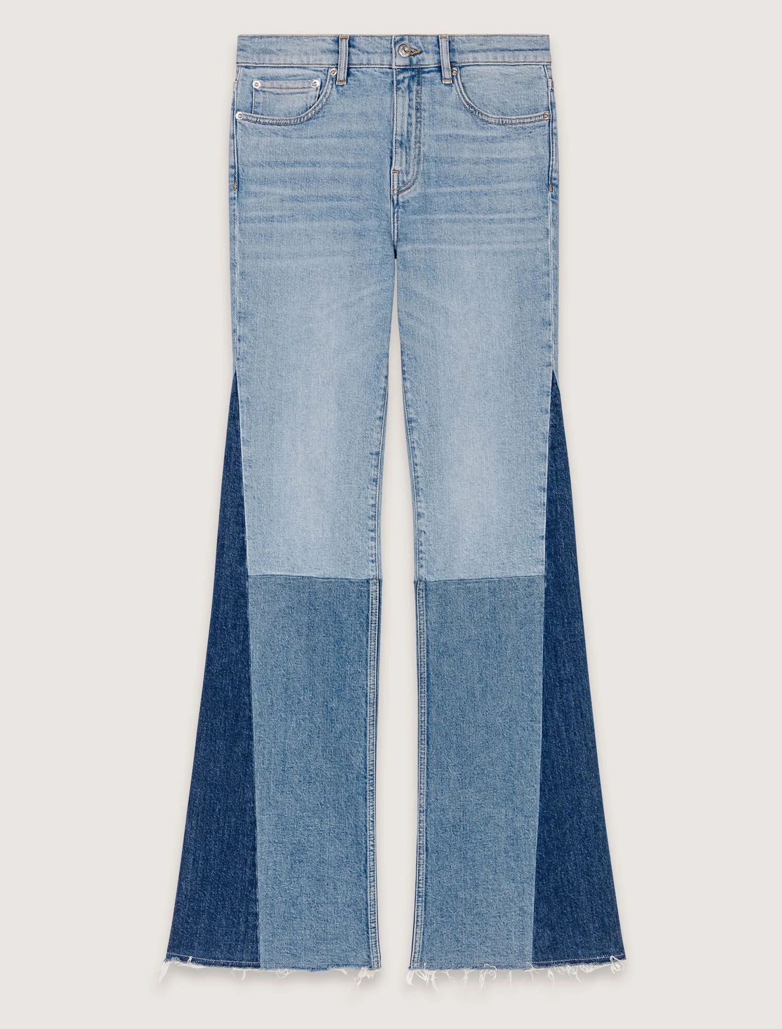 Tricolour patchwork jeans Blue Jean - Image 7