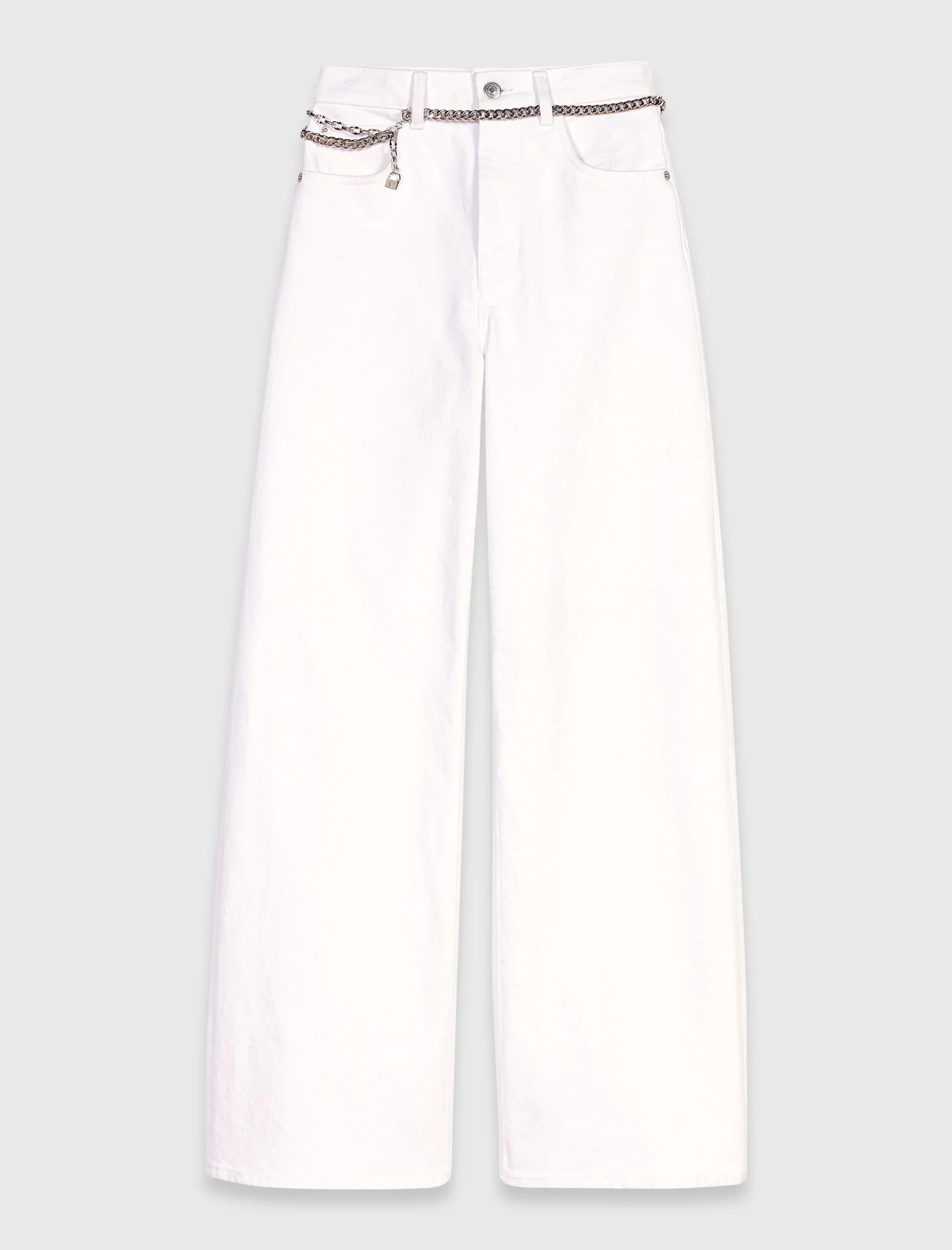 Wide high-waisted jeans White - Image 5