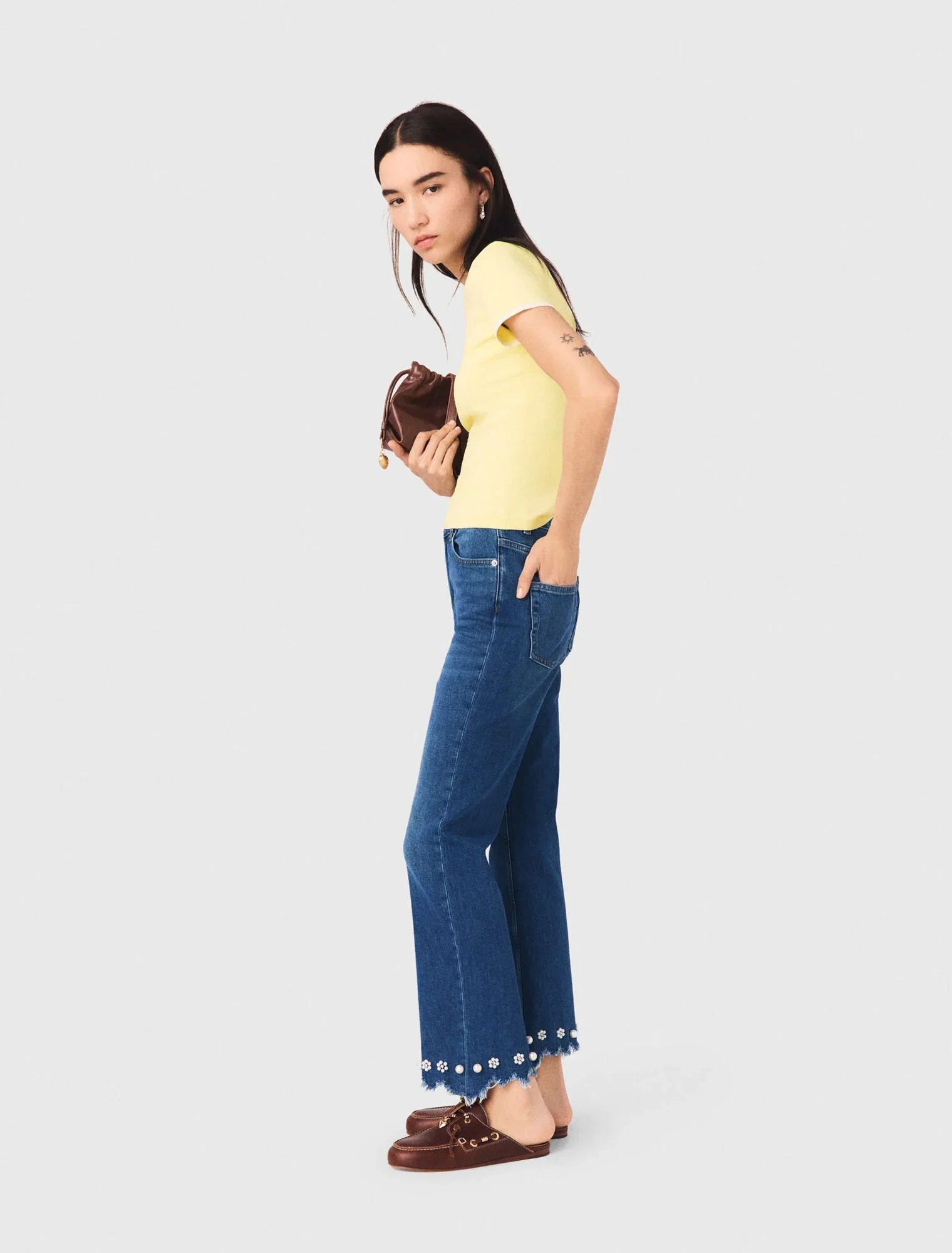 Beaded Bootcut Jeans Blue - Image 2