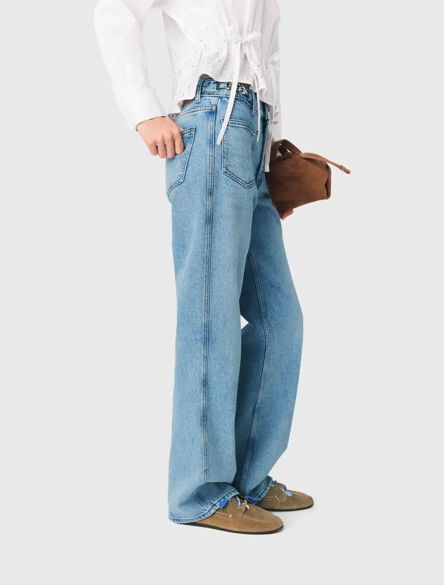 Straight Jeans With Chains Blue - Image 2