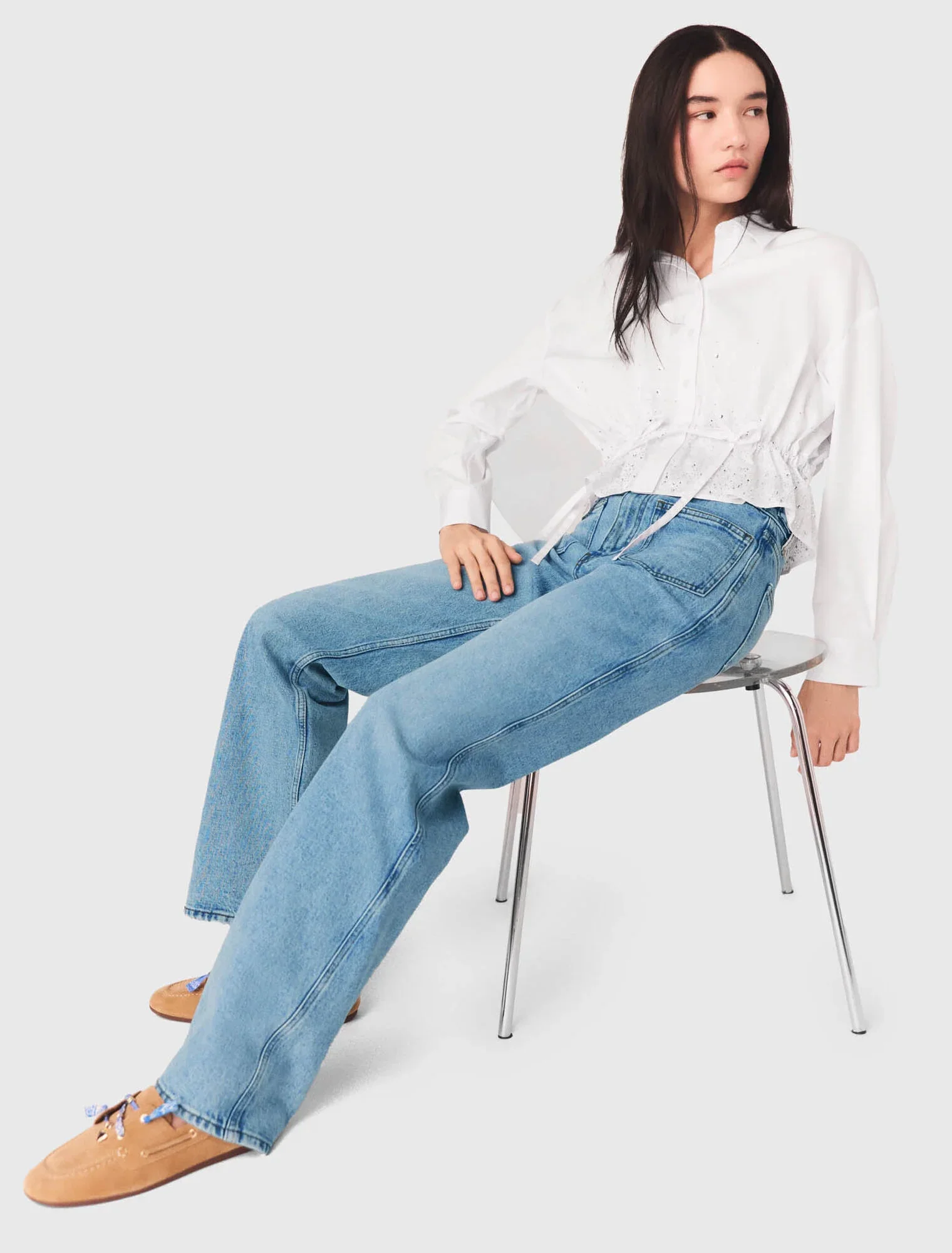 Straight Jeans With Chains Blue - Image 4