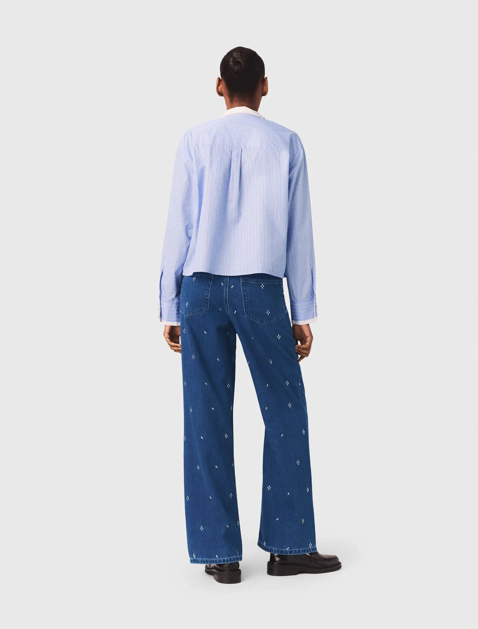 Wide jeans with rhinestones - Image 3