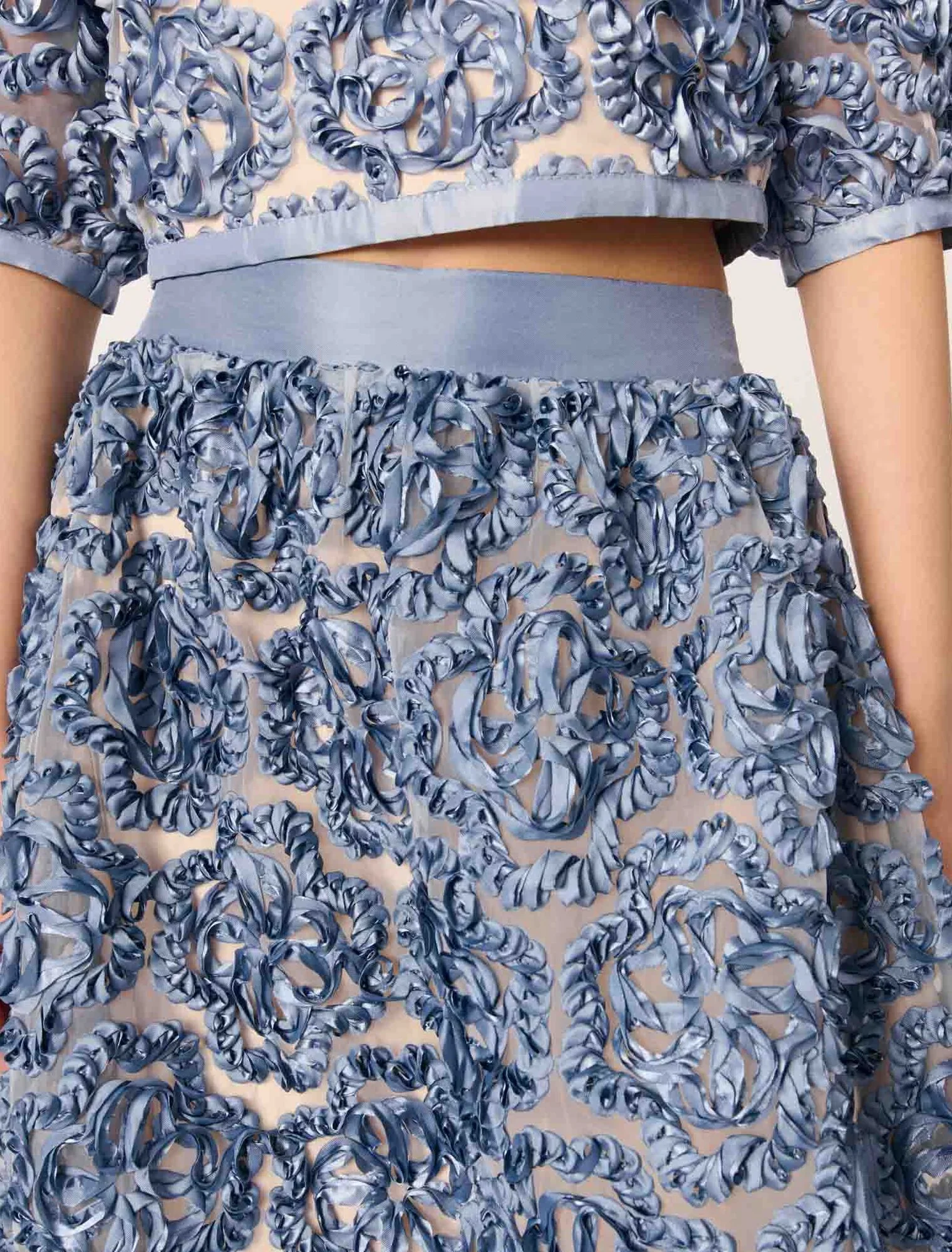 Floral organza maxi skirt Blue - Image 5