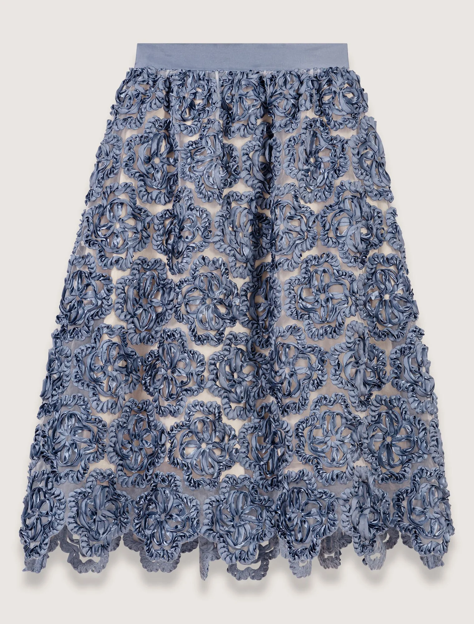 Floral organza maxi skirt Blue - Image 7