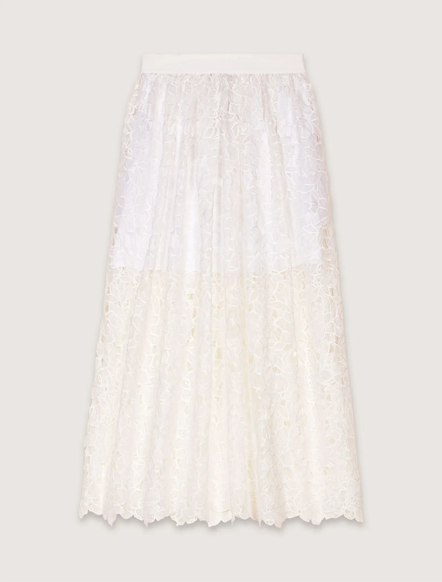 Floral guipure maxi skirt White - Image 6