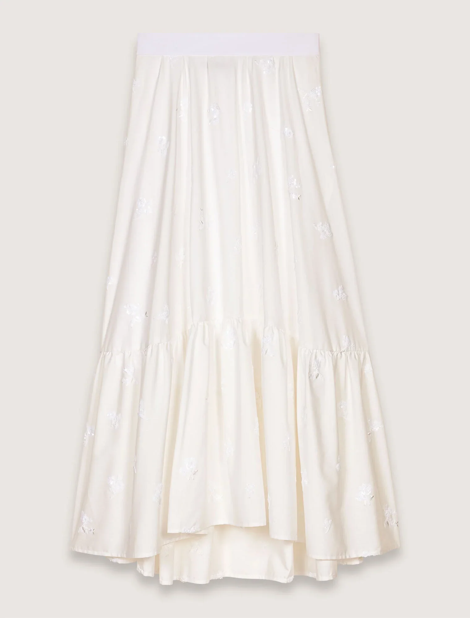 Long embroidered skirt White - Image 7