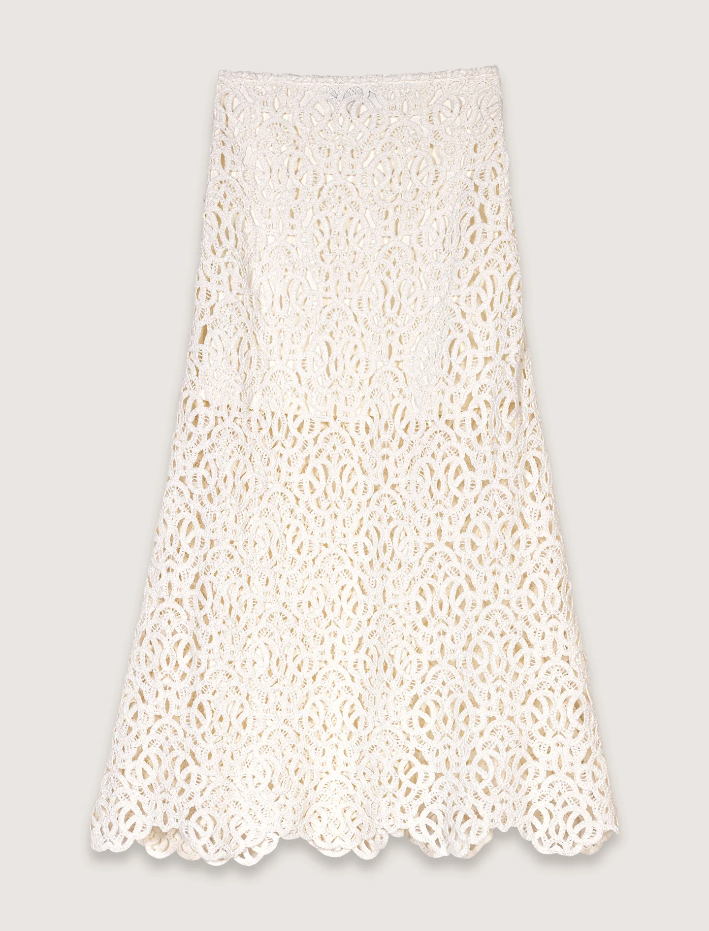 Long crochet skirt Ecru - Image 7