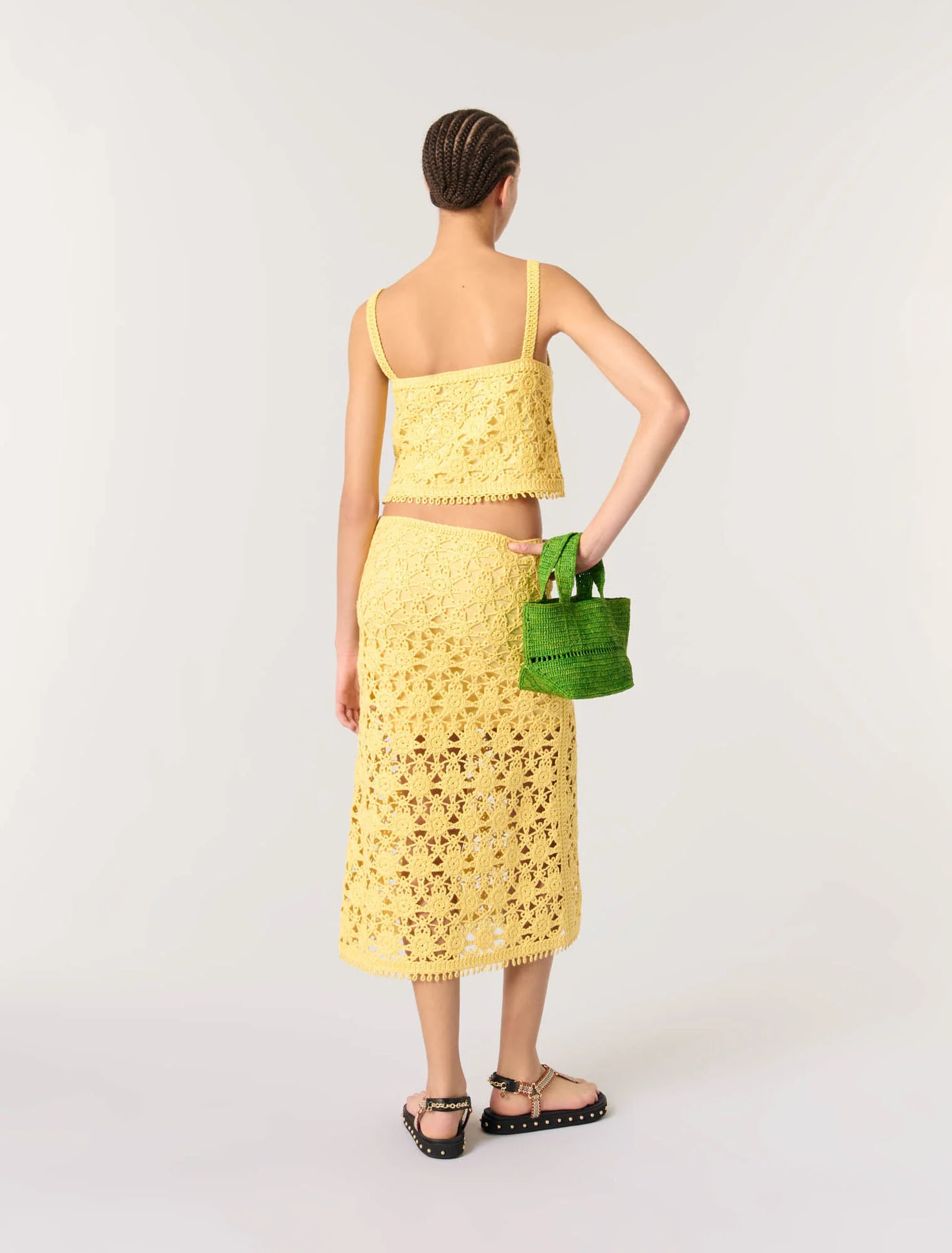 Long crochet skirt Yellow Banana - Image 3