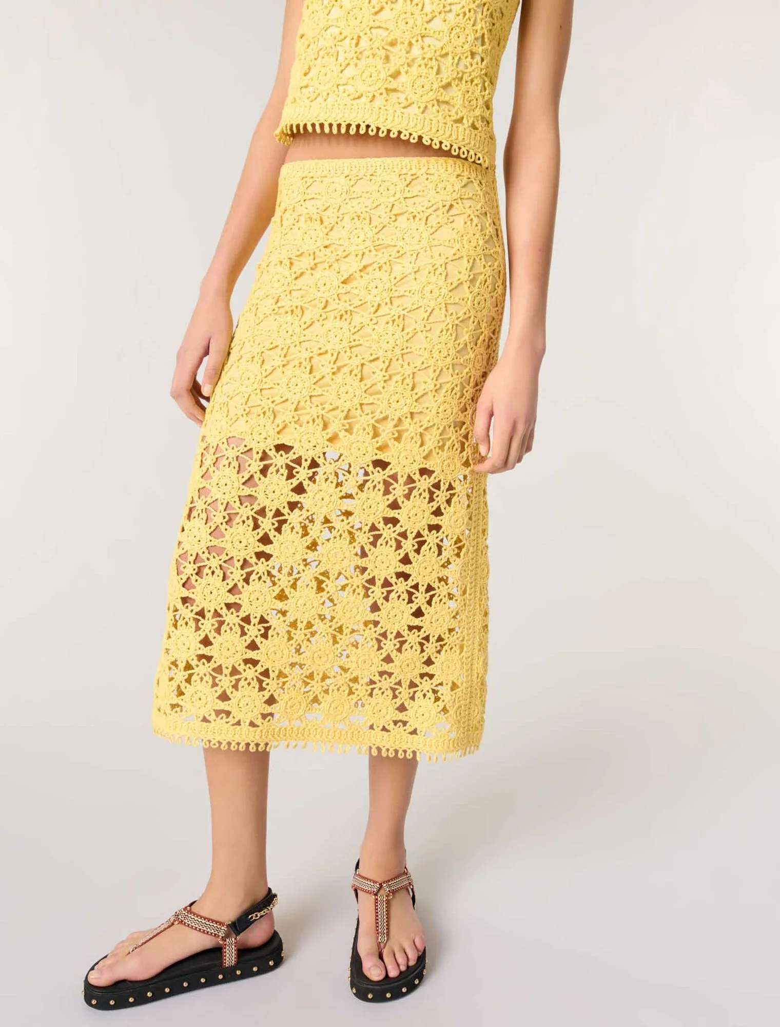 Long crochet skirt Yellow Banana - Image 4