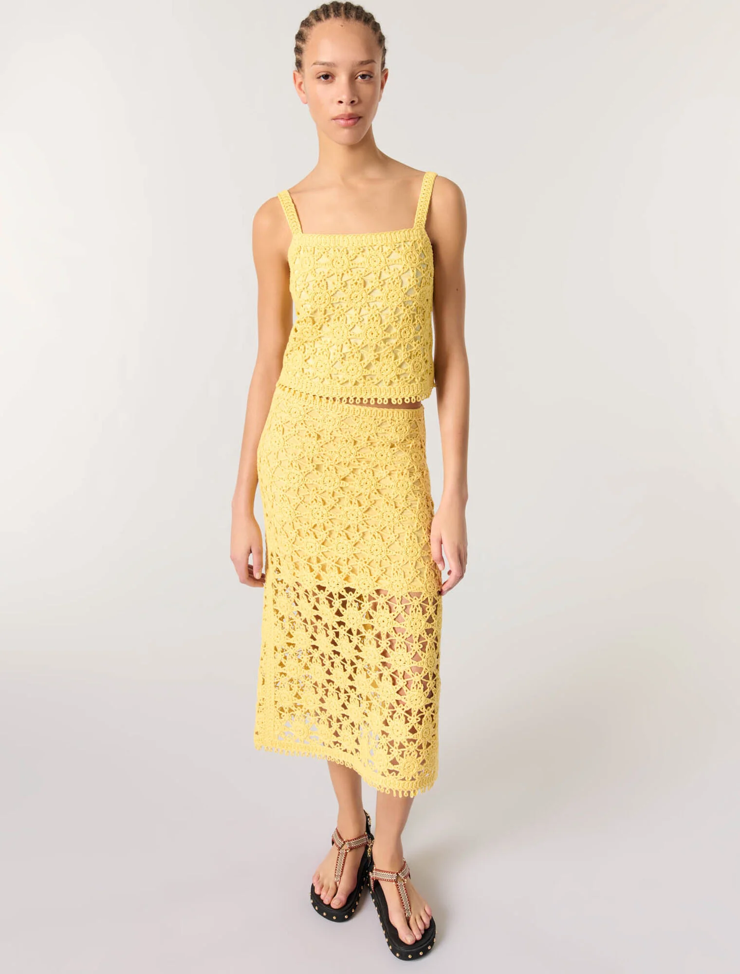 Long crochet skirt Yellow Banana - Image 6