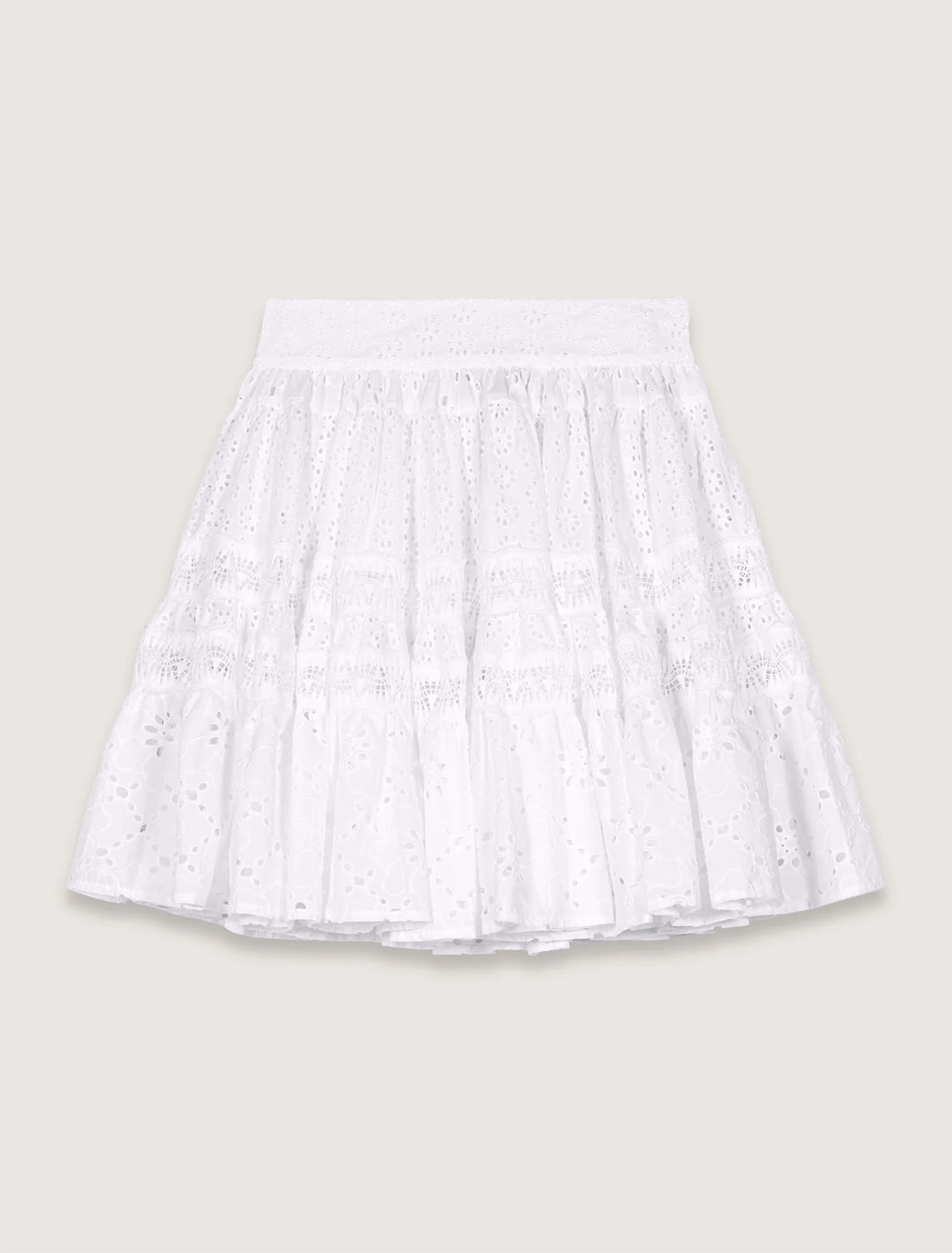Short embroidered skirt White - Image 7