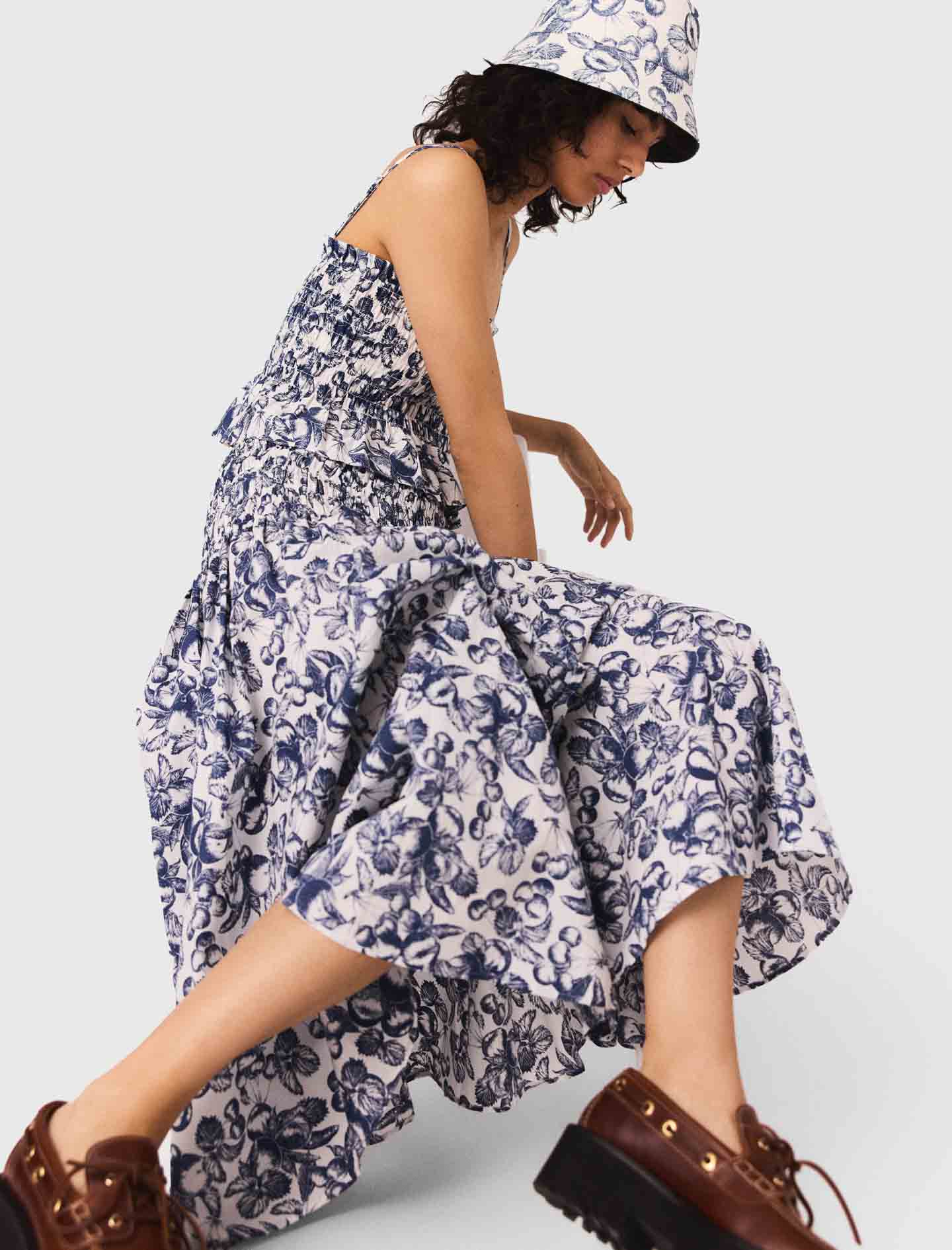Blue Fruits Print  Long printed skirt Blue Fruits Print - Image 6