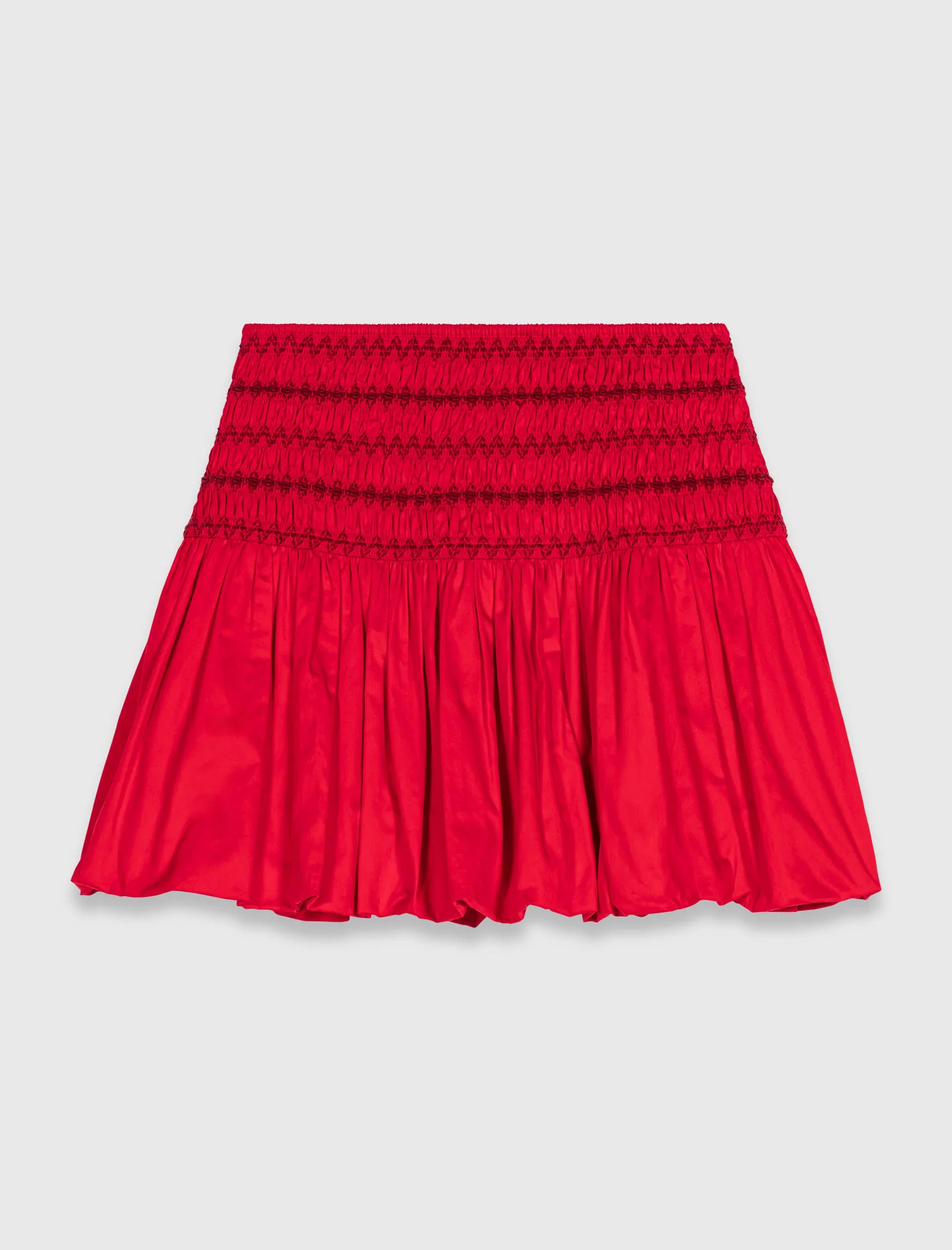 Bubble skirt with smocked waist Red - Image 7