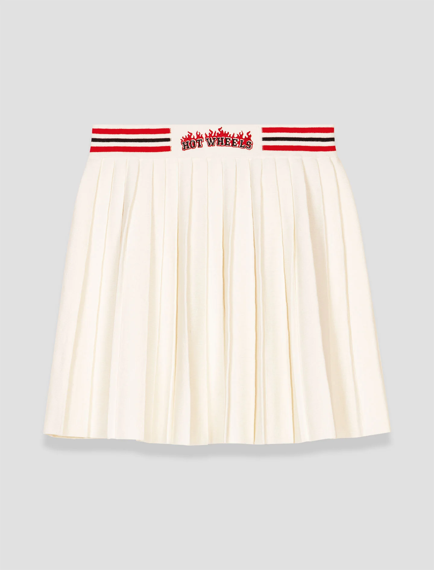 Hot Wheels x Maje Short pleated knitted skirt White - Image 6