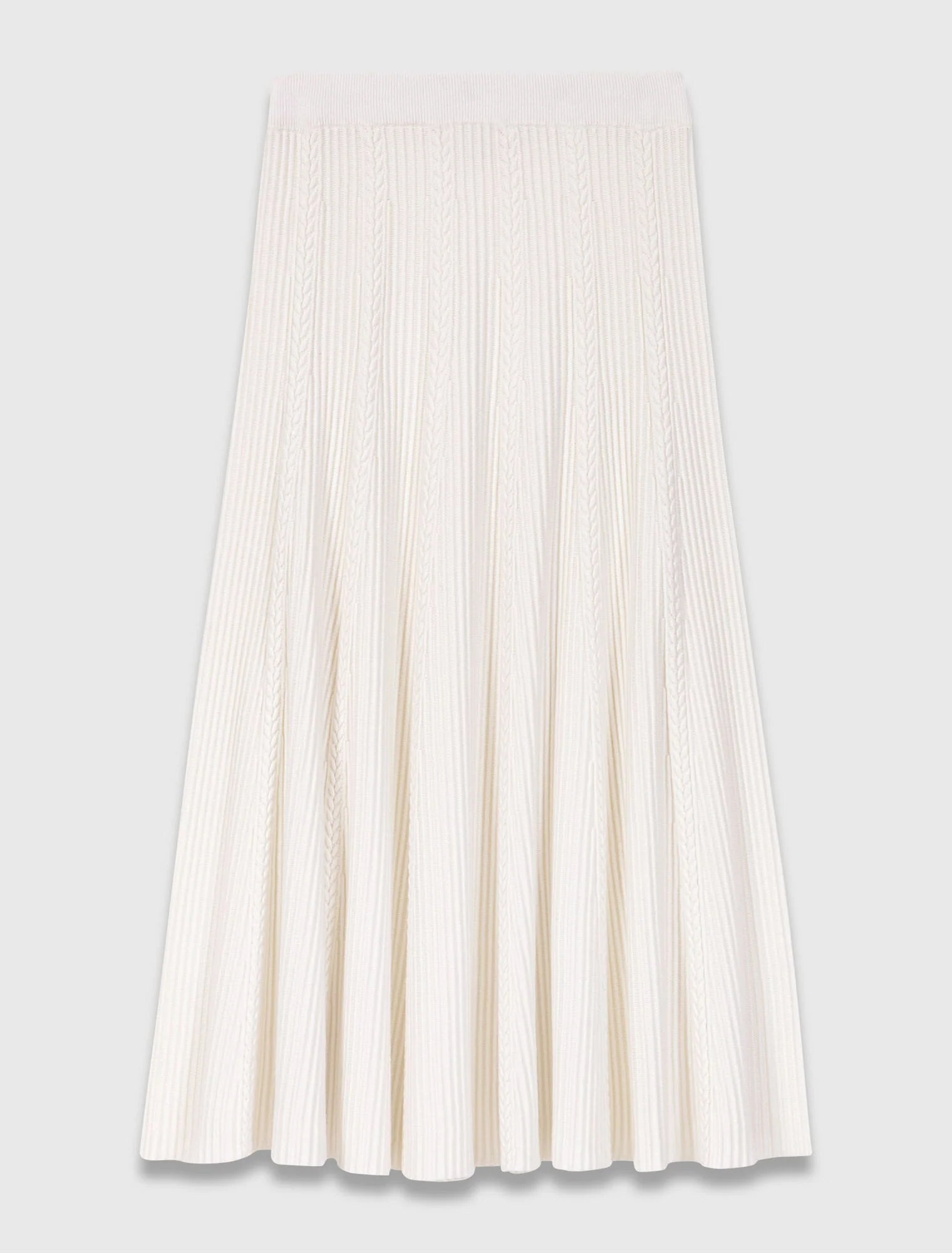 Long knit skirt Ecru - Image 6