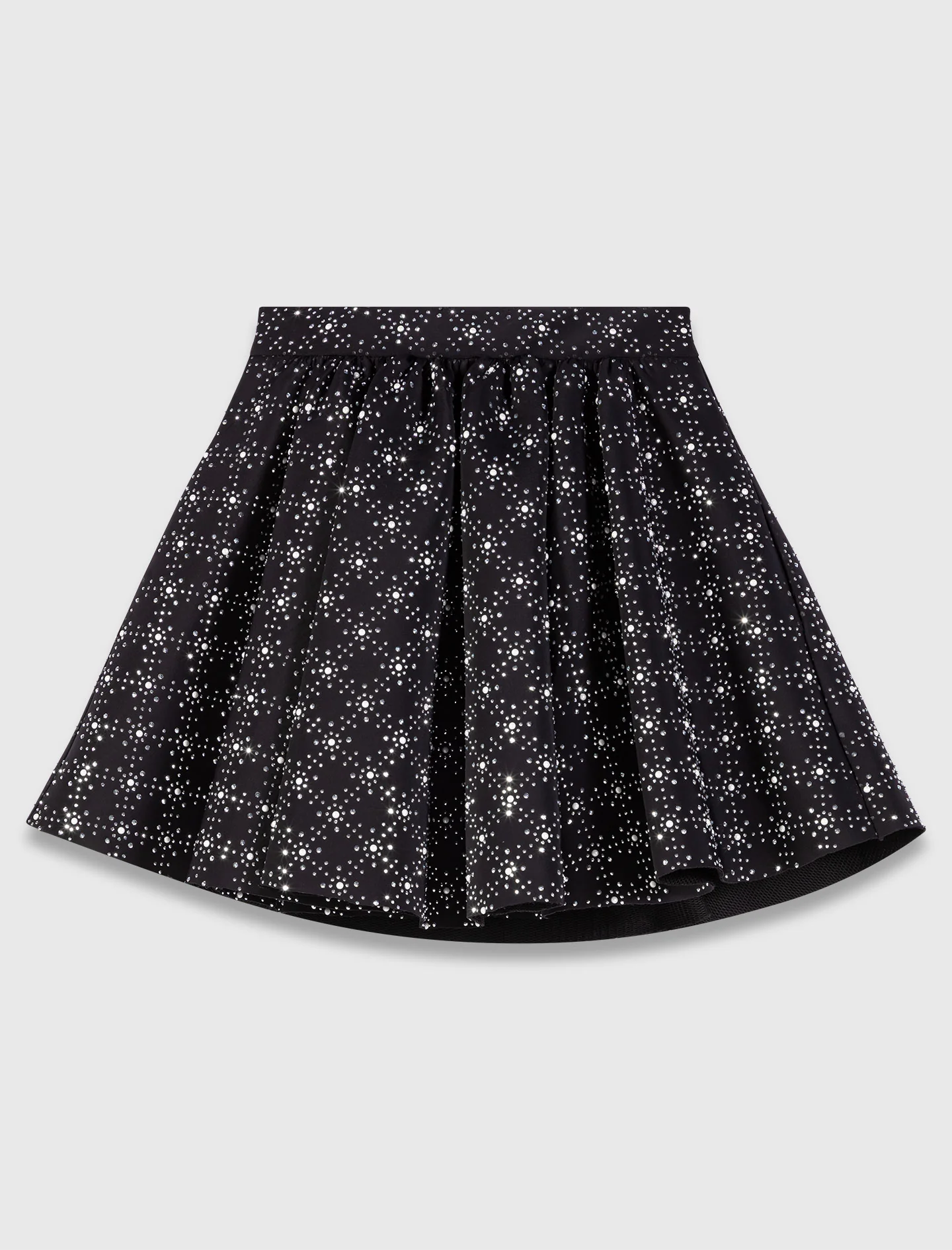 Pearl and rhinestone skater skirt Black - Image 8