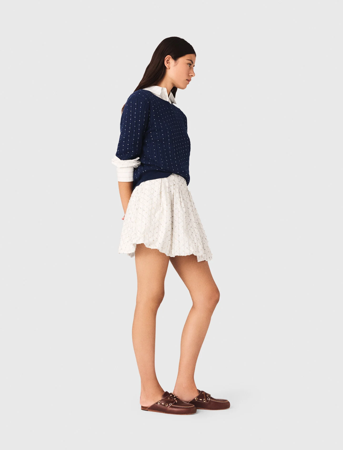 Beaded Bubble Skirt White - Image 2