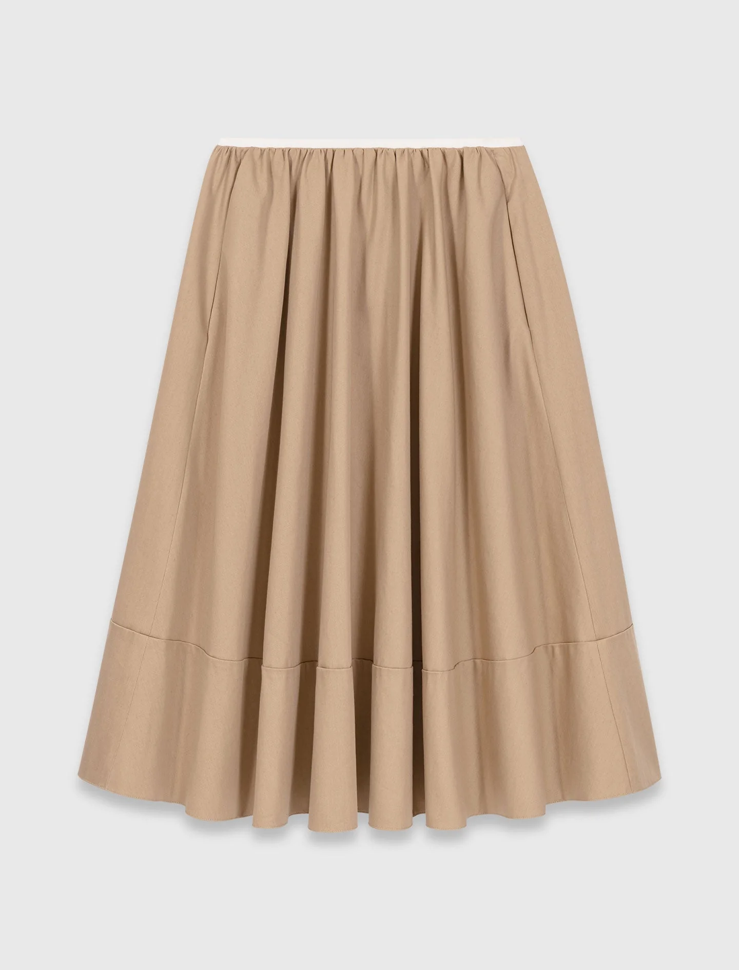 Mid-Length Cotton Skirt Mastic Beige - Image 6