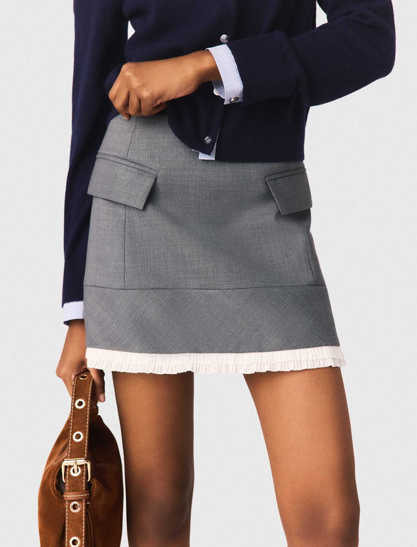 A-line poplin skirt with band - Image 7