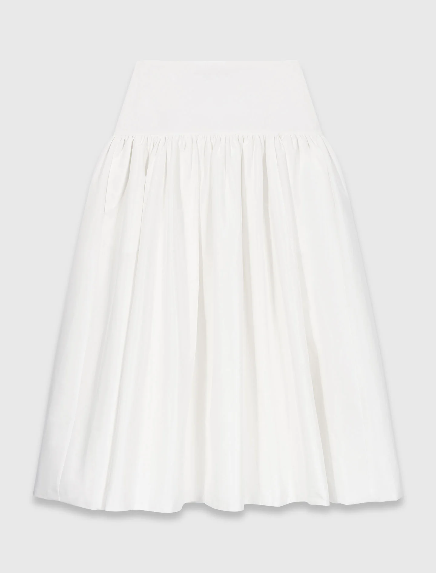 Long Taffeta Skirt White - Image 8