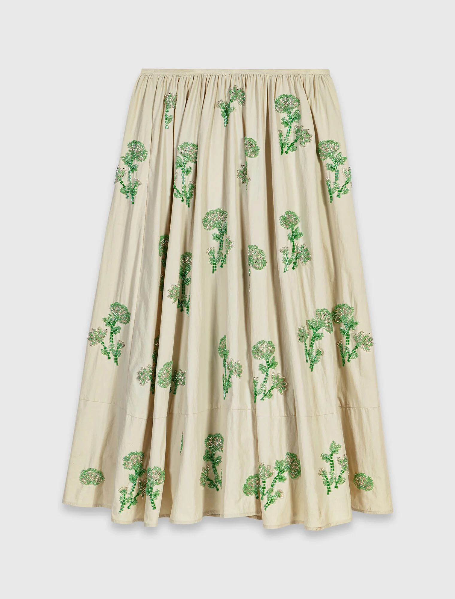Embroidered Technical Skirt Beige - Image 2