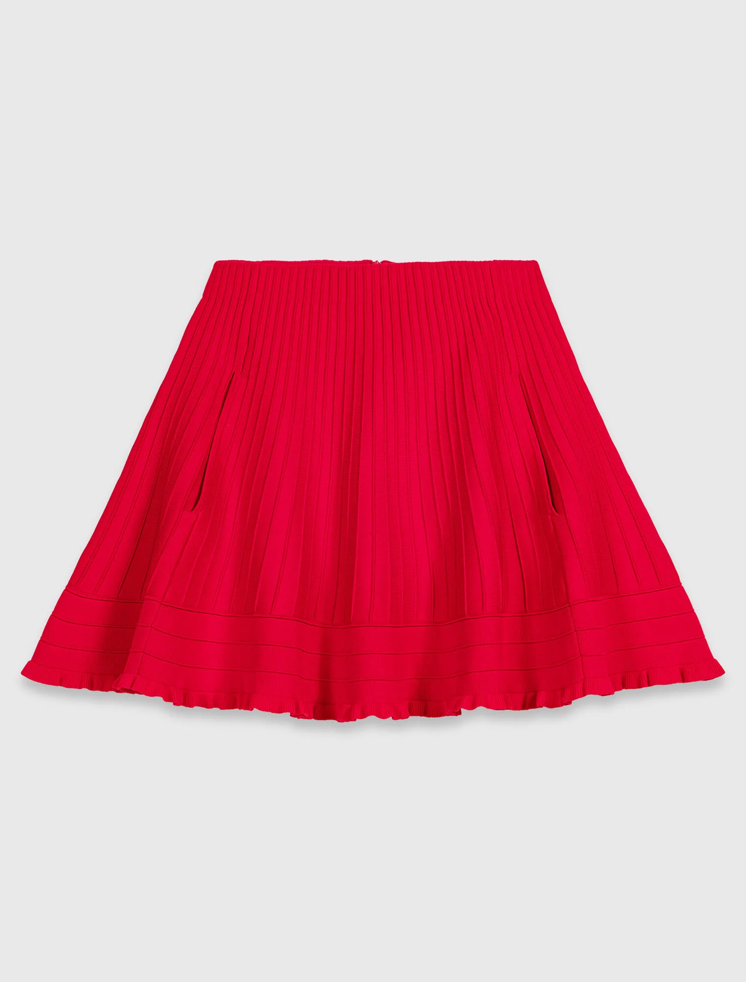 Compact Knit Short Skirt Red - Image 2