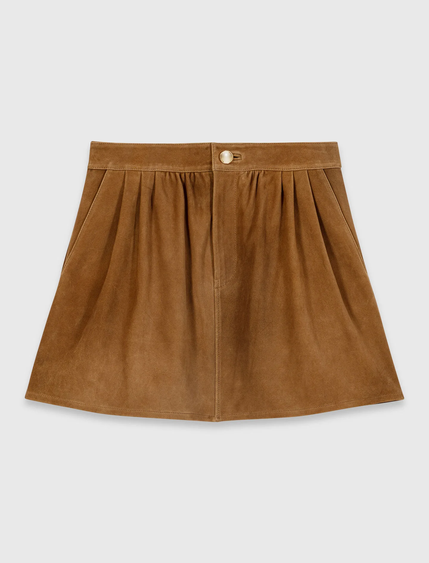 Short Suede Skirt Camel - Image 6