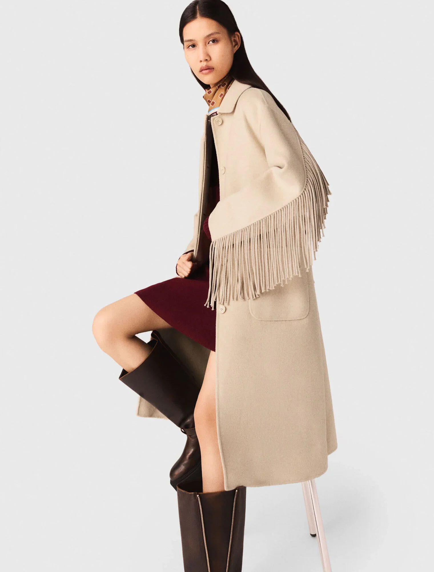 Long wool coat Beige - Image 5