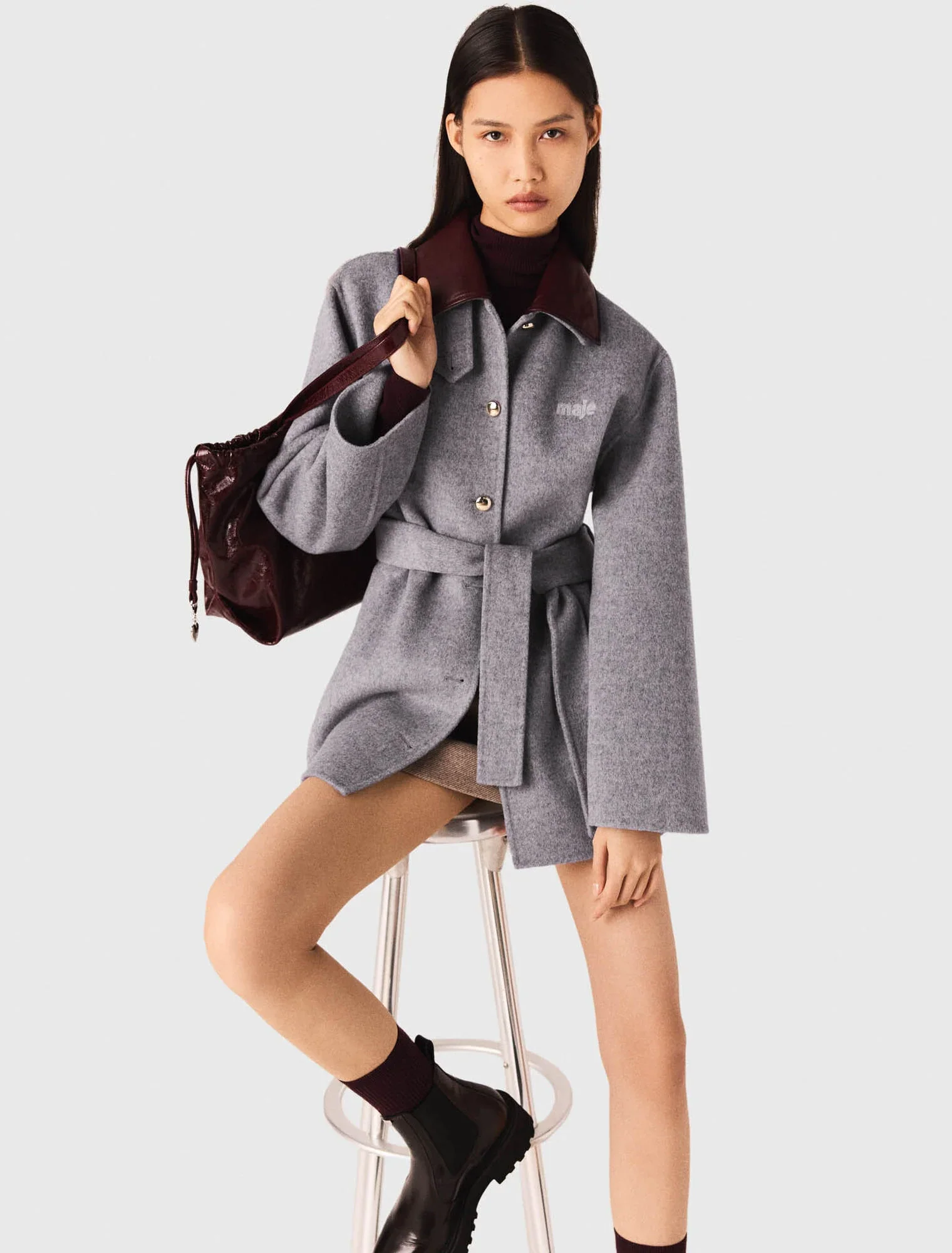 Wool coat Light Grey - Image 4