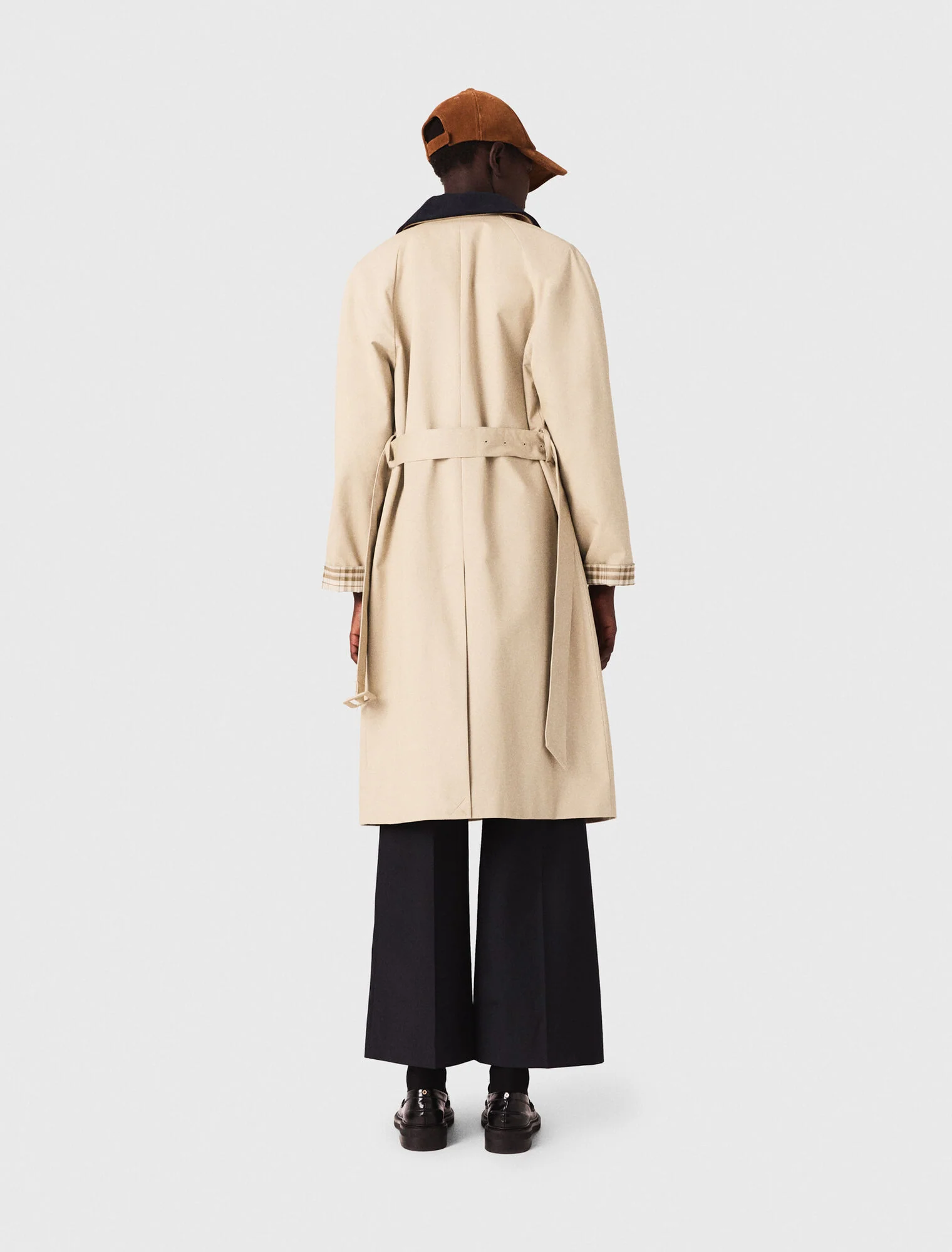 Contrast sleeve and collar trench Beige - Image 3