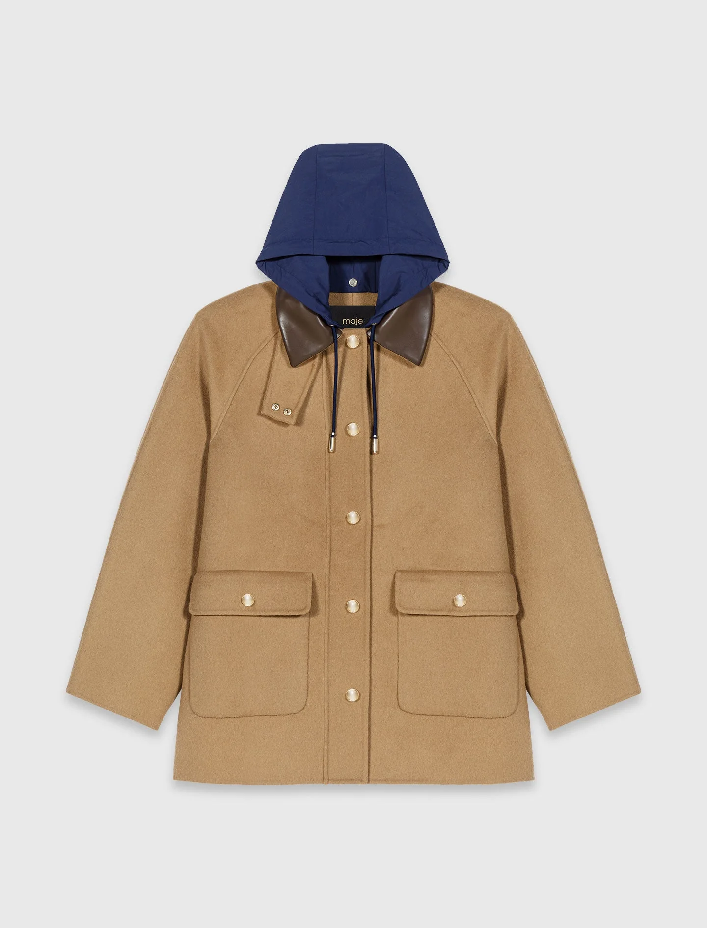 Wool coat with removable hood - Image 10