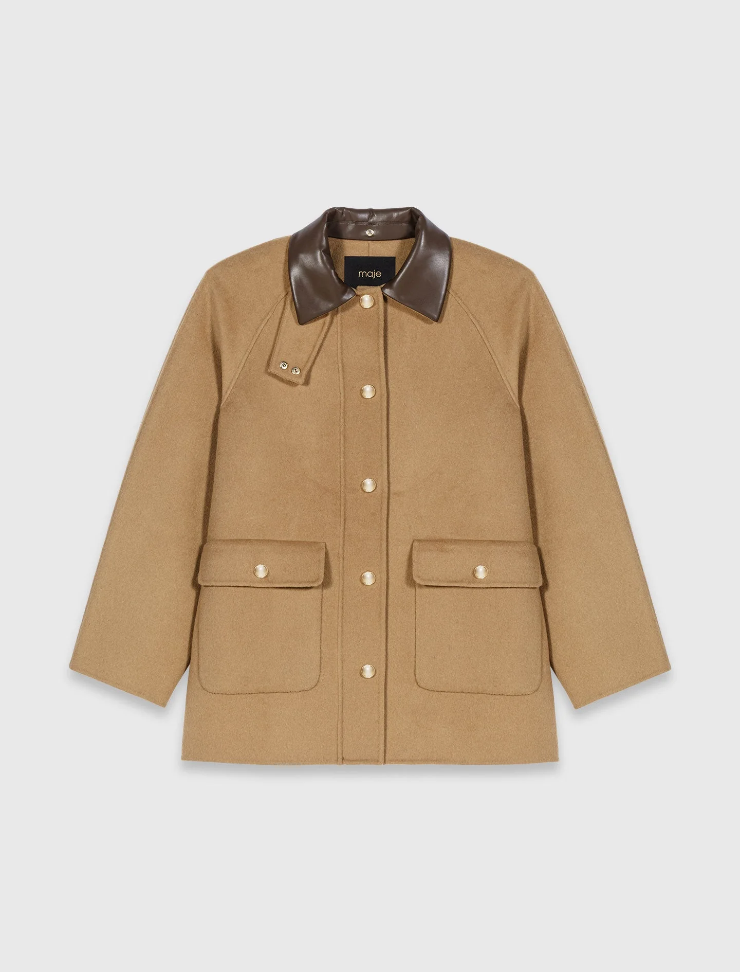 Wool coat with removable hood - Image 9