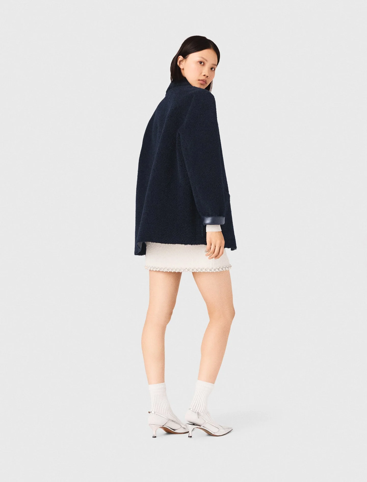 Reversible Faux Shearling Navy - Image 3