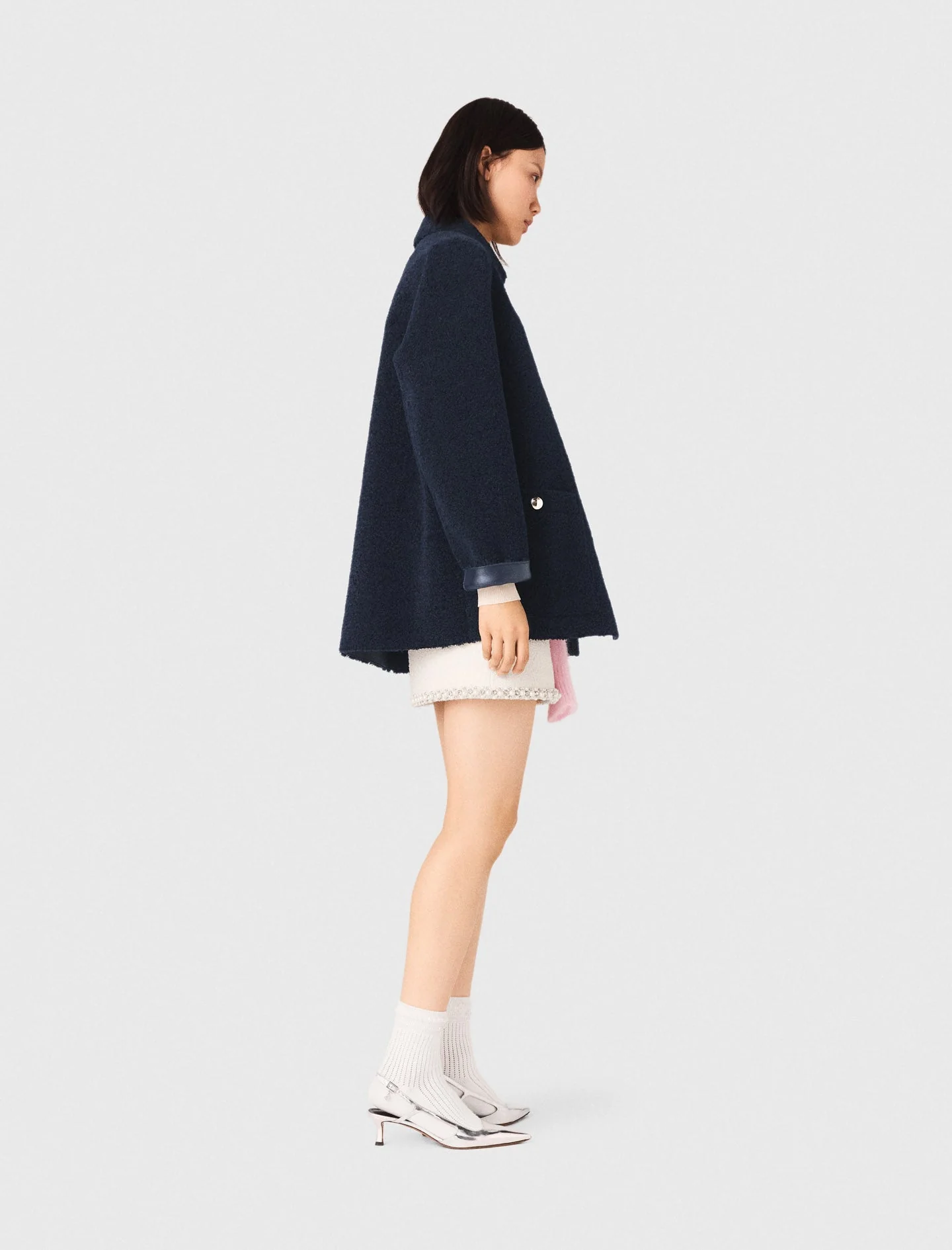 Reversible Faux Shearling Navy - Image 4