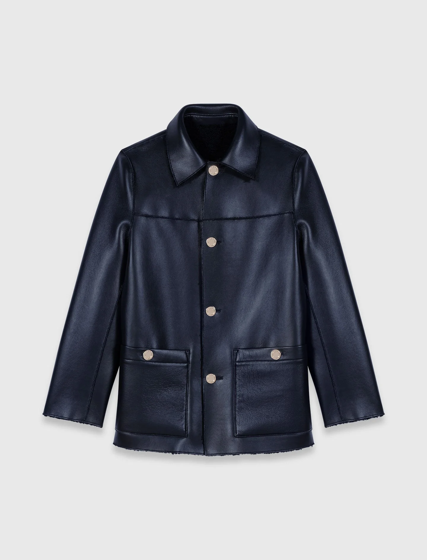 Reversible Faux Shearling Navy - Image 9