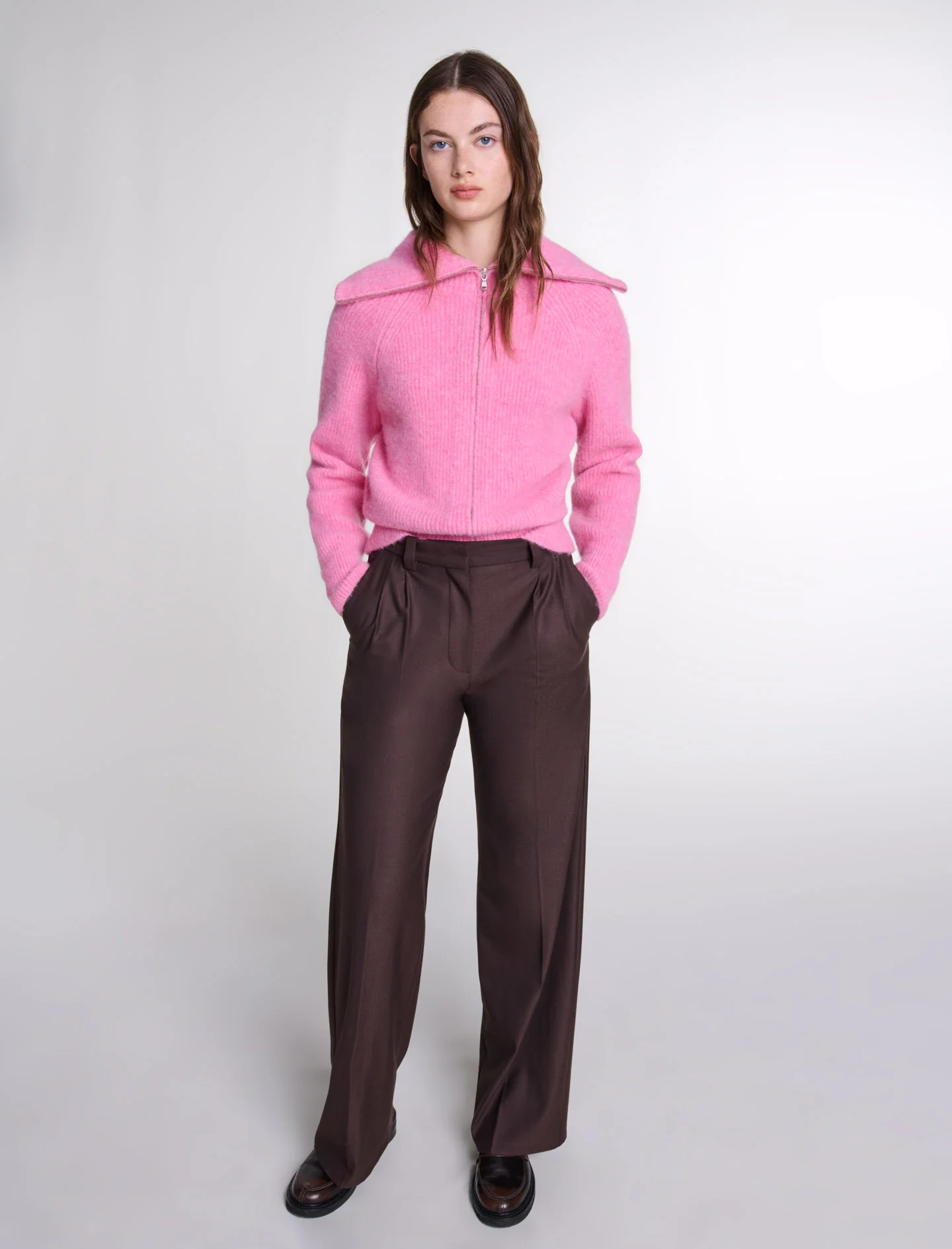 Wide-leg suit trousers Brown - Image 2