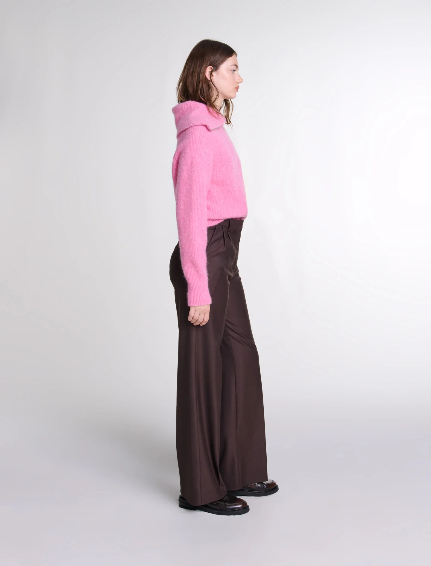 Wide-leg suit trousers Brown - Image 3
