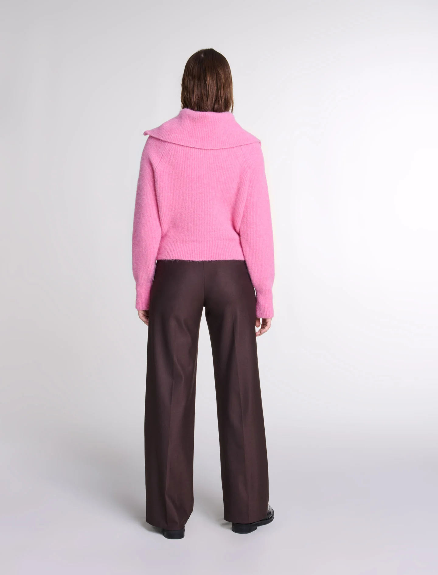Wide-leg suit trousers Brown - Image 4