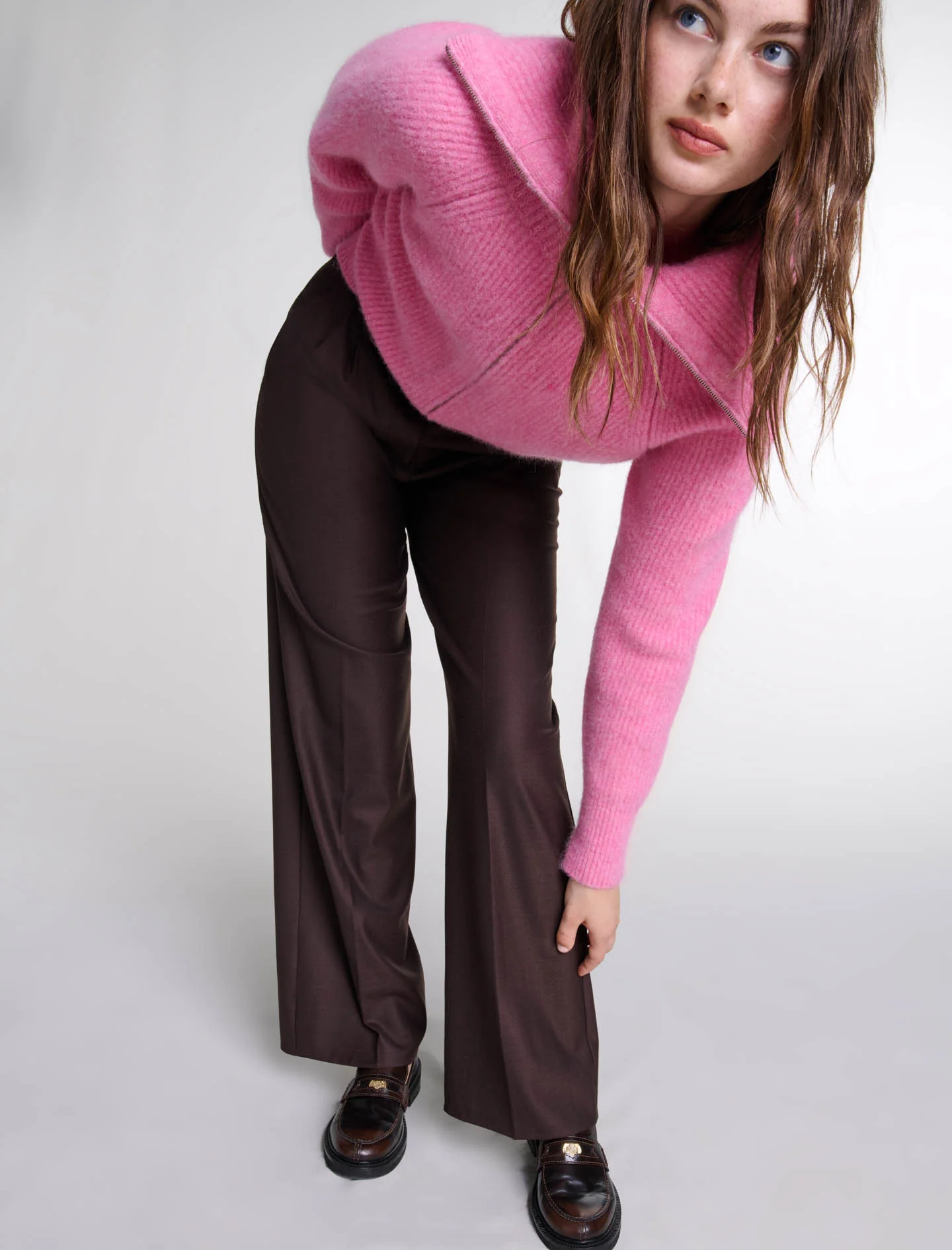Wide-leg suit trousers Brown - Image 5