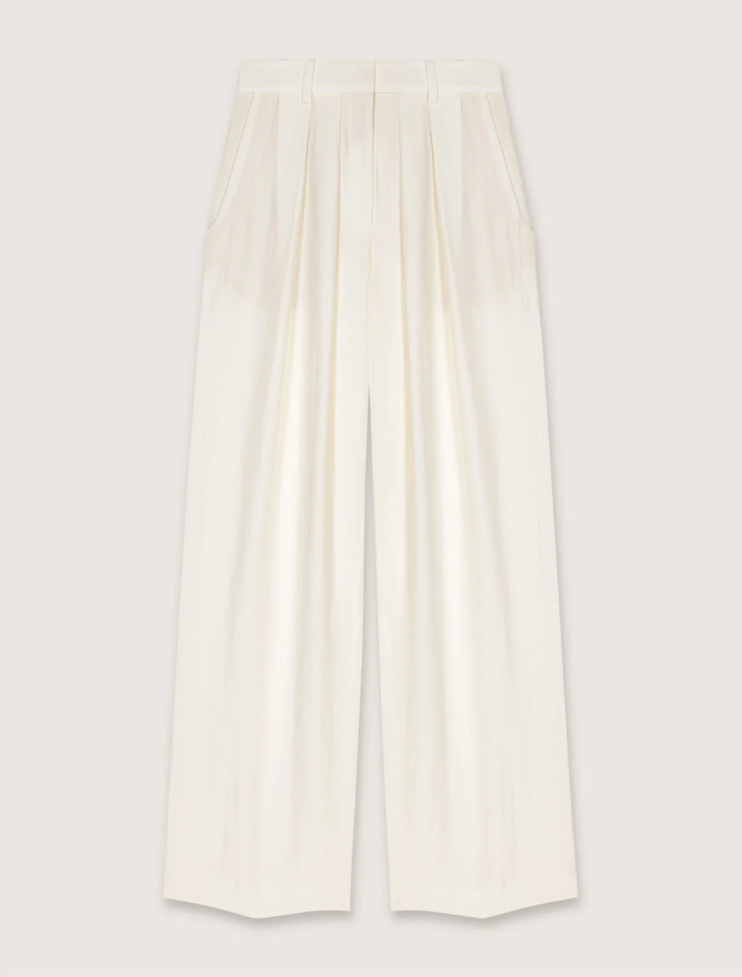Wide-leg suit trousers Ecru - Image 7