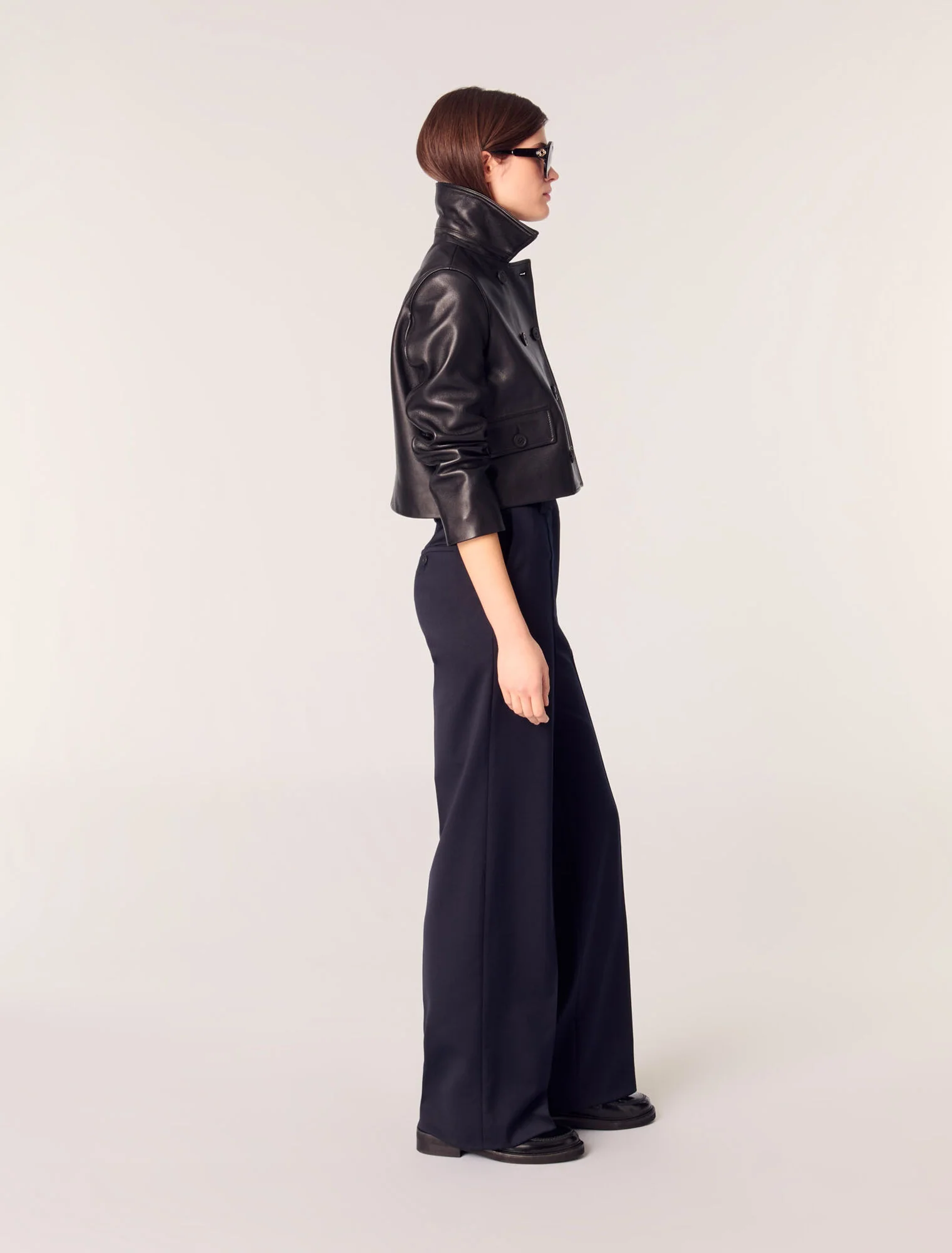 Suit trousers with pintucks Navy - Image 2